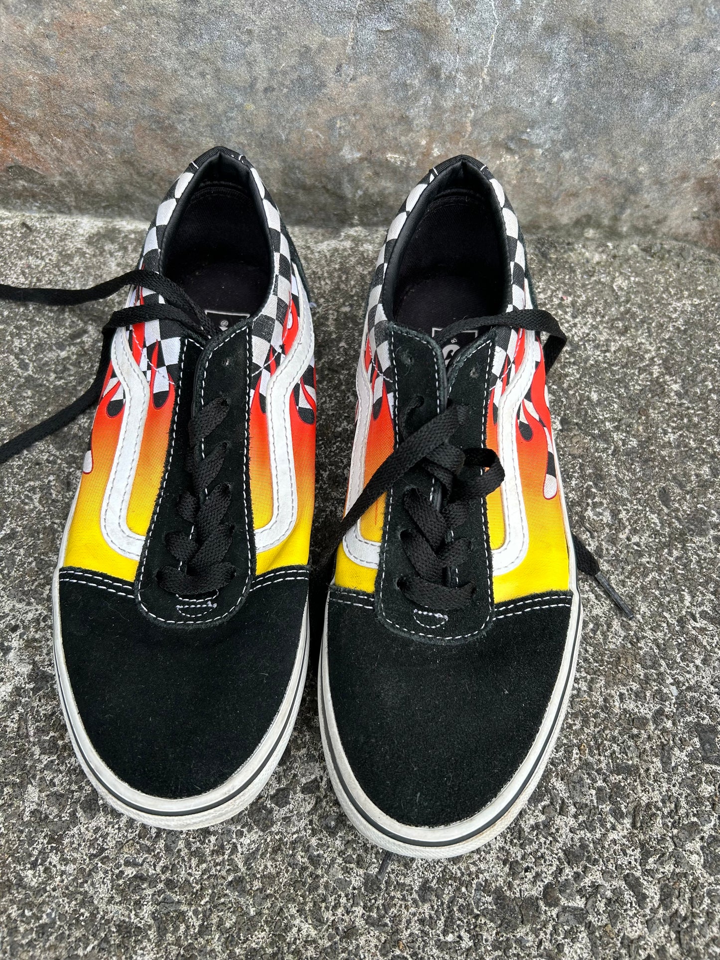 Fire&black checker trainers uk 3.5 (eu 36.5)