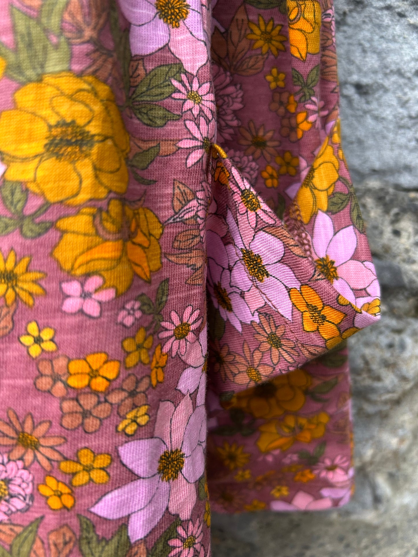 Pink&yellow flowers skirt 9-10y (134-140cm)