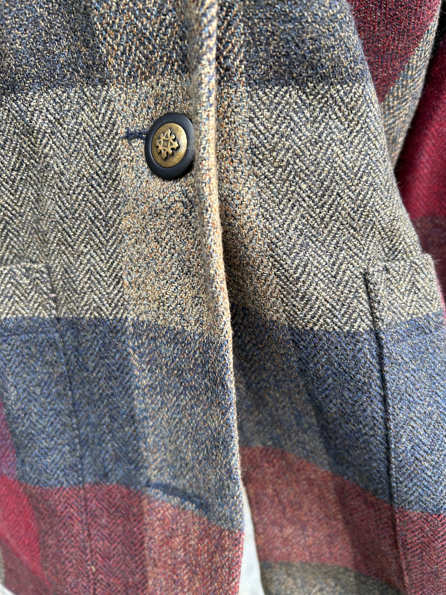 90s patchwork wool jacket uk 12