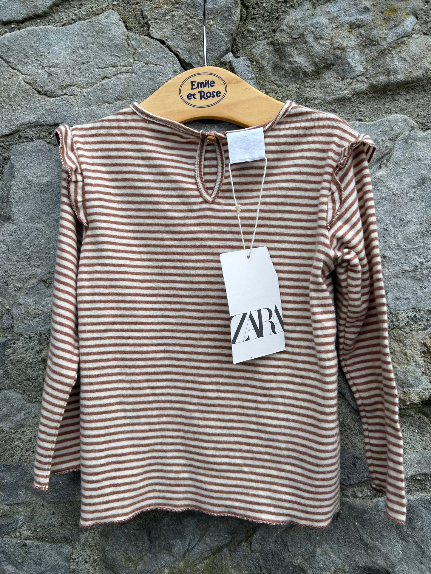 Brown stripy top 2-3y (92-98cm)