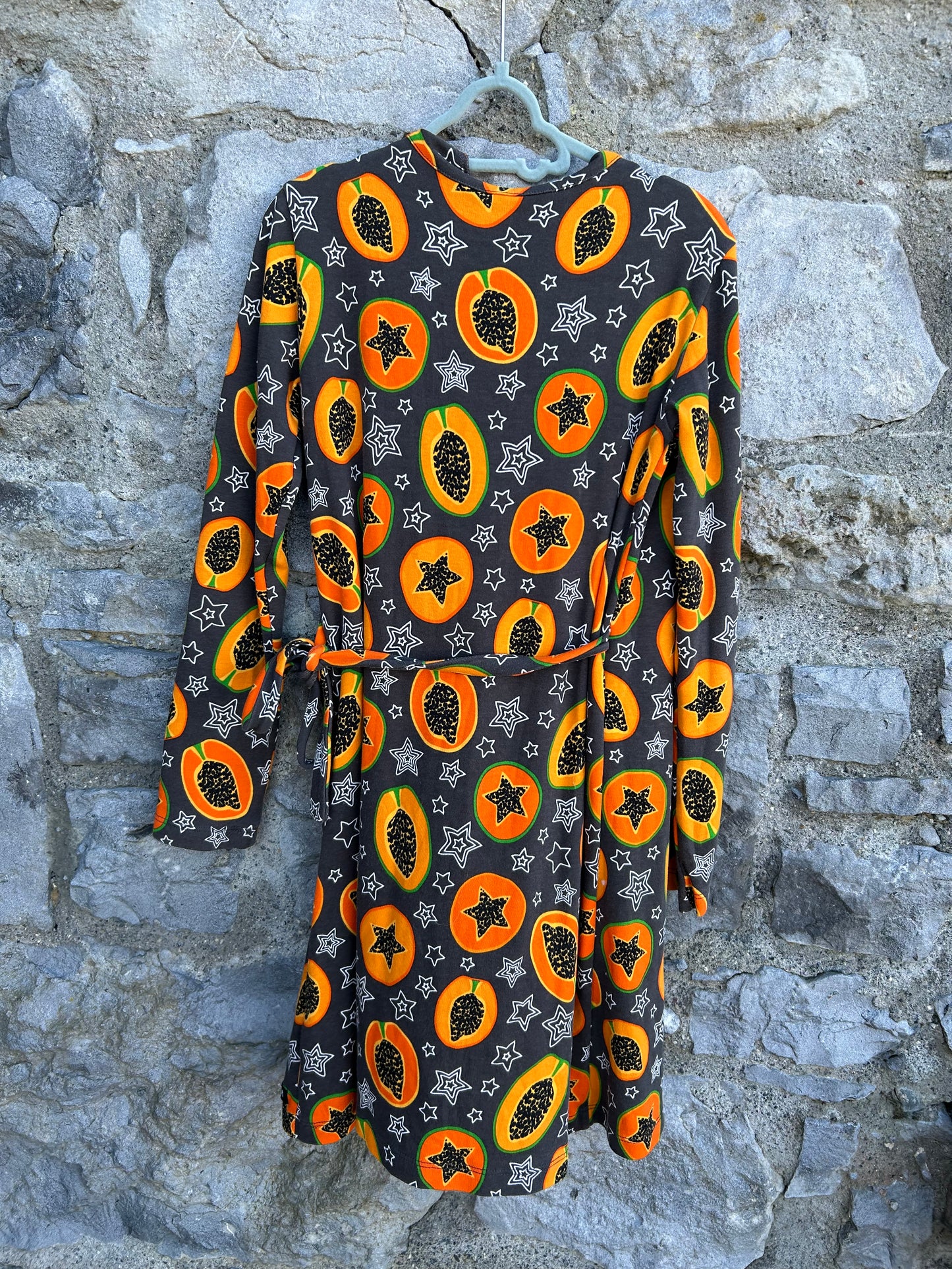 Papaya charcoal fix wrap dress 8-9y (128-134cm)