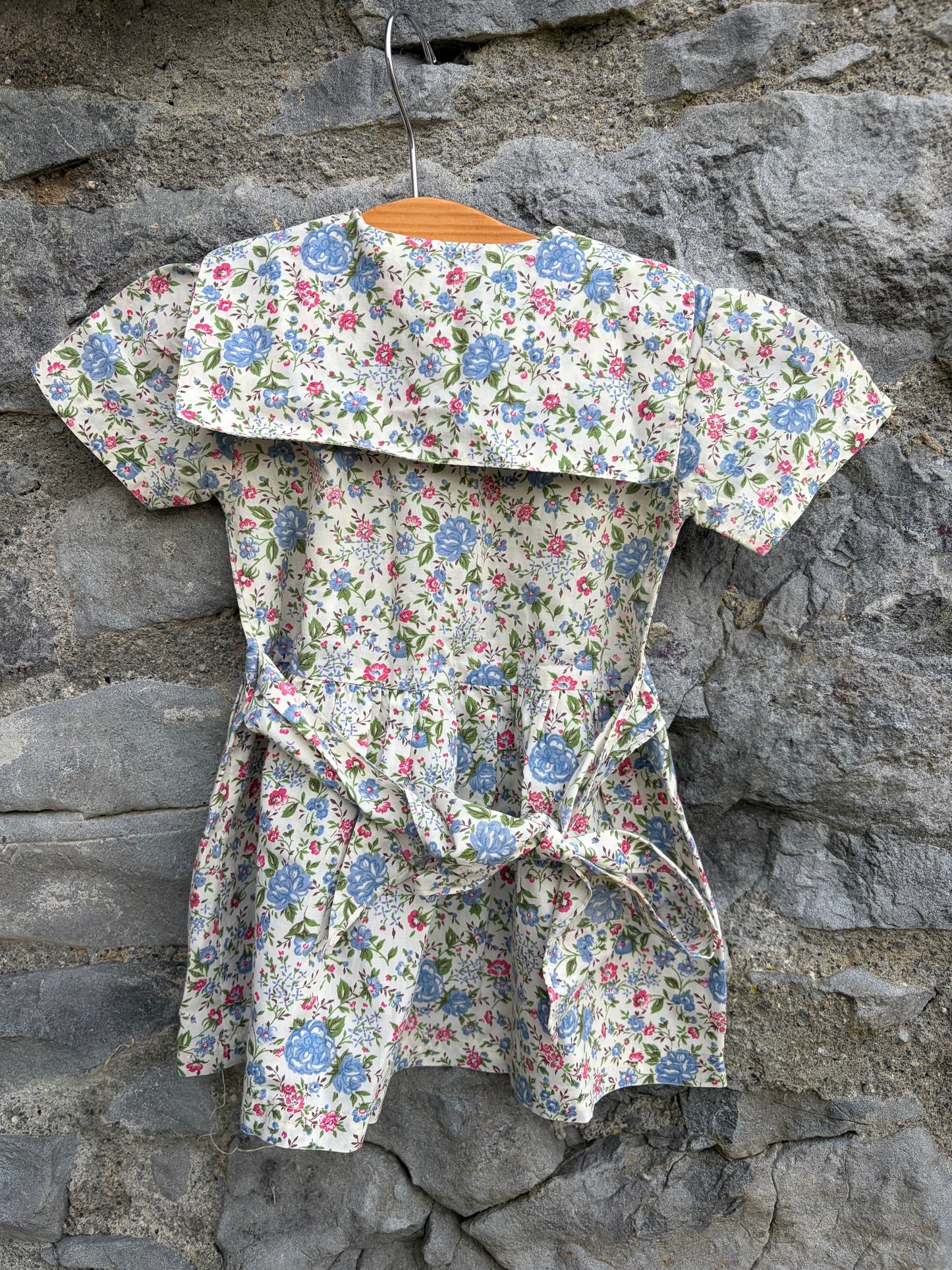 80s floral big collar dress 9-12m (74-80cm)