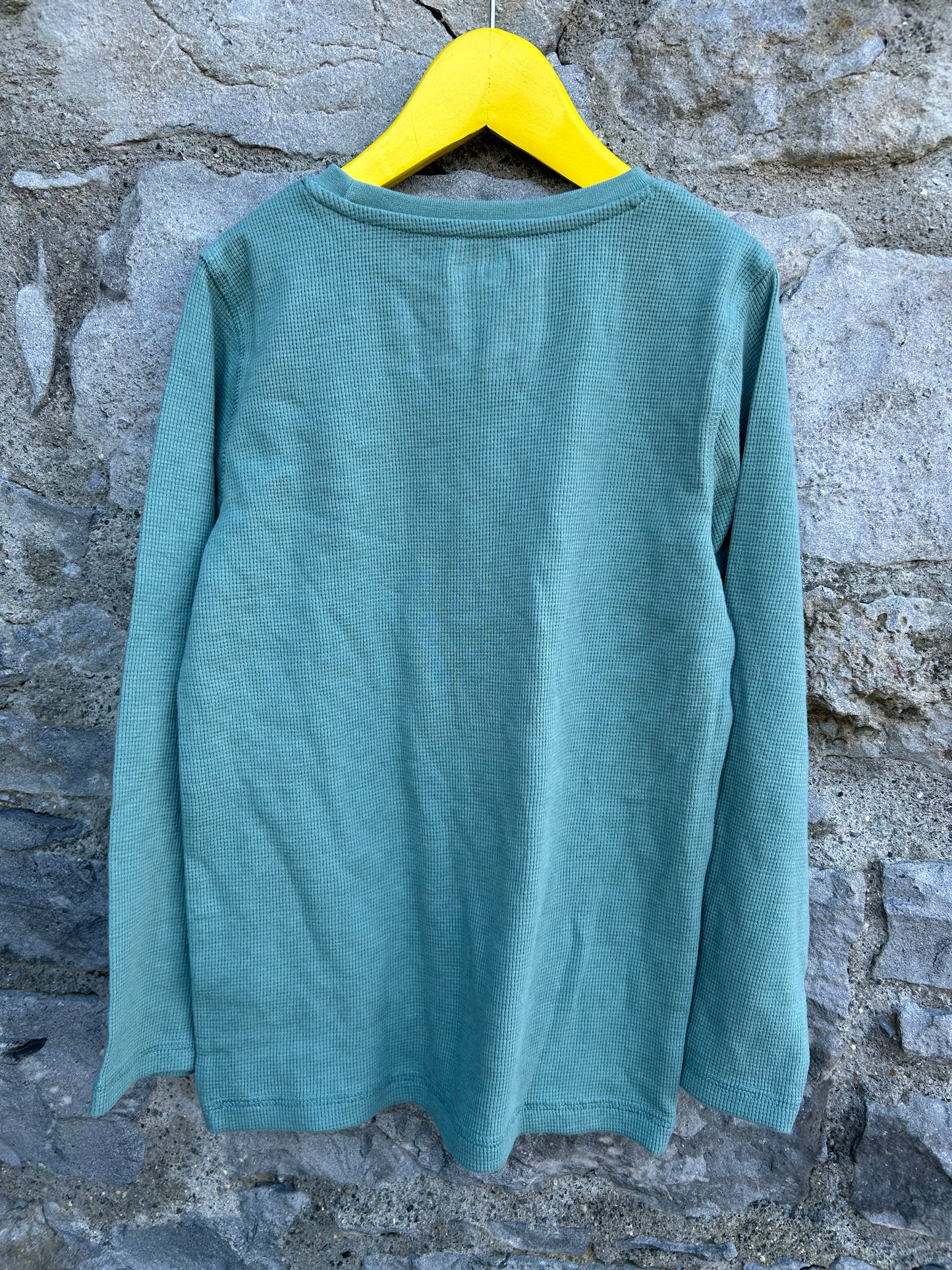 Green waffle top 8y (128cm)