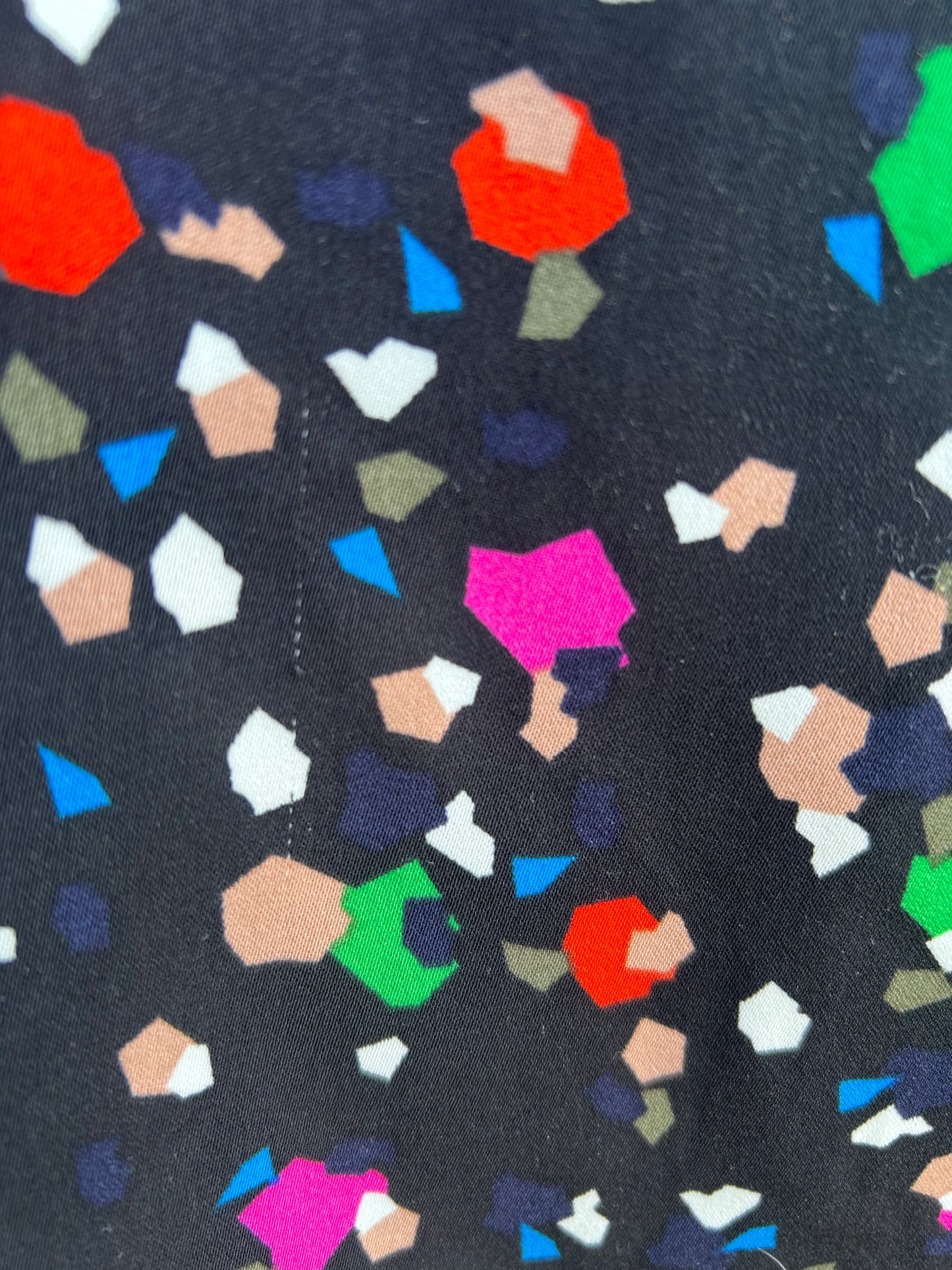 Colourful spotty black top uk 8
