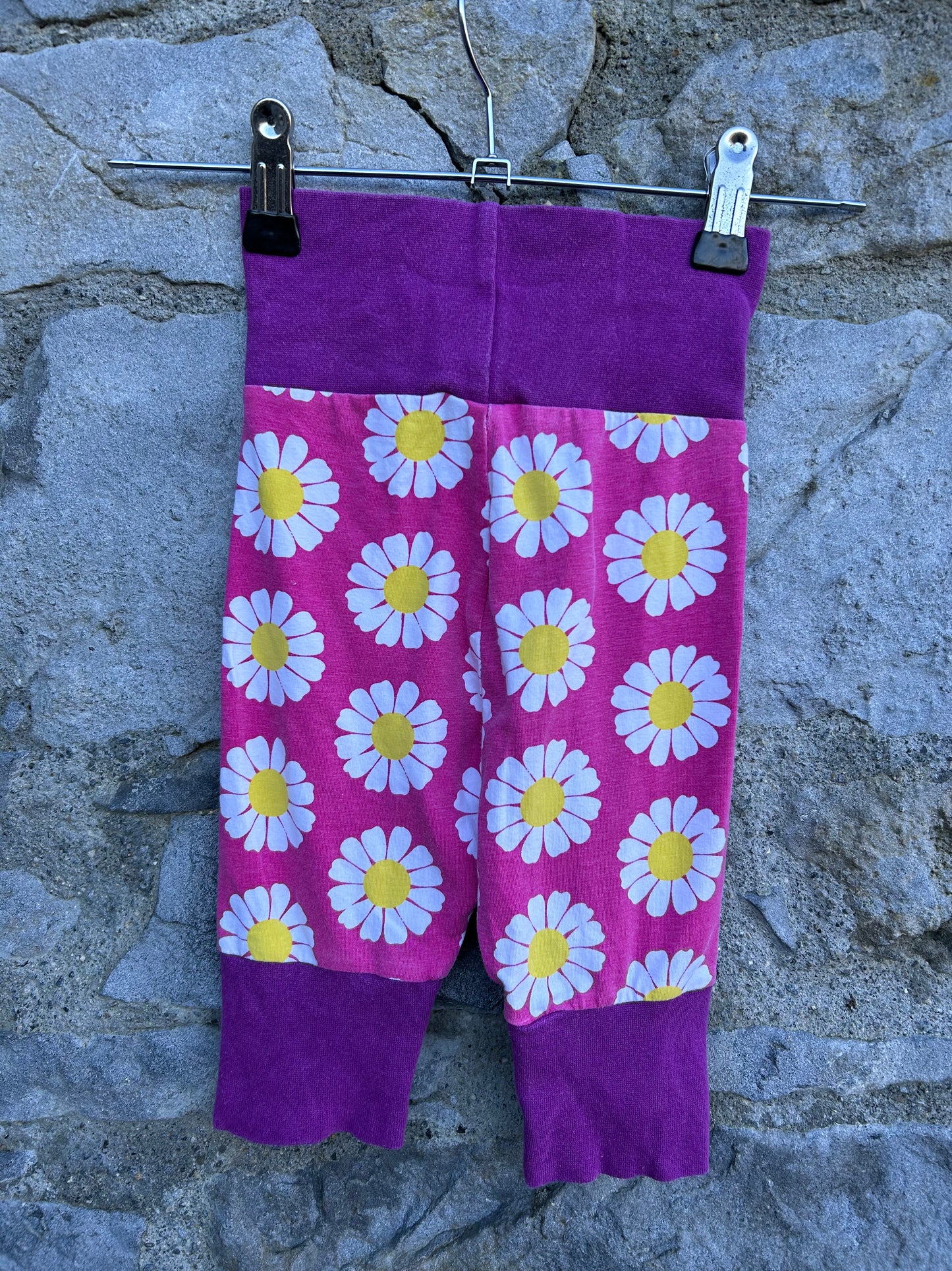 Pink daisies rib pants 6m (68cm)