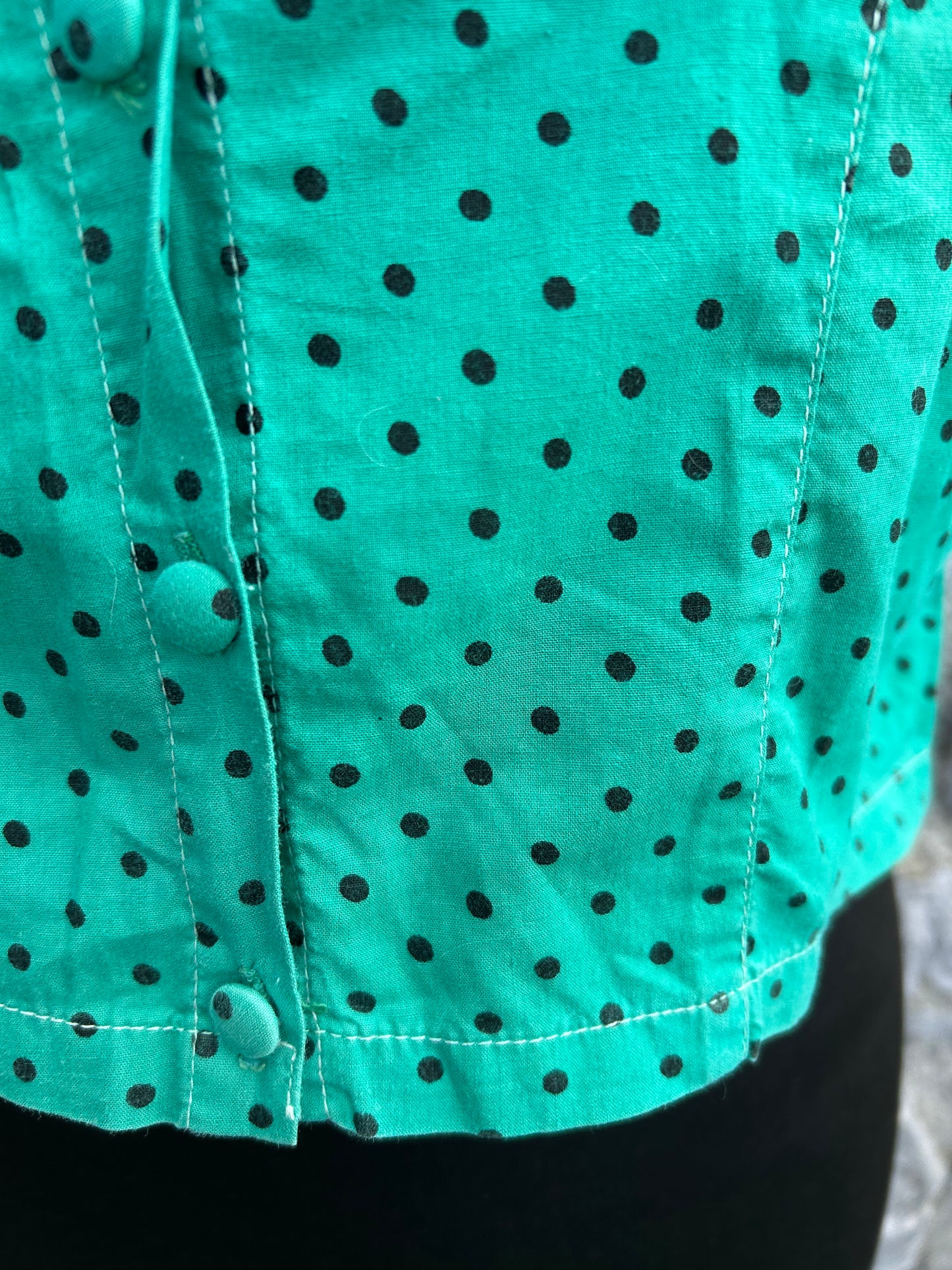 90s green spotty cropped top uk 6-8