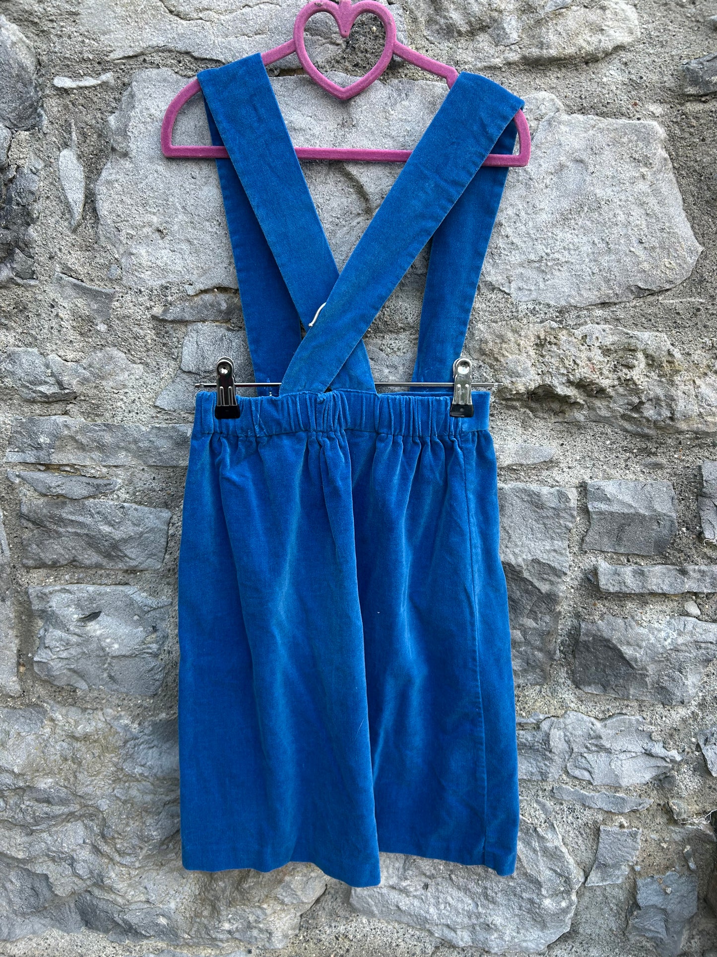 80s blue velvet pinafore 9-10y (134-140cm)