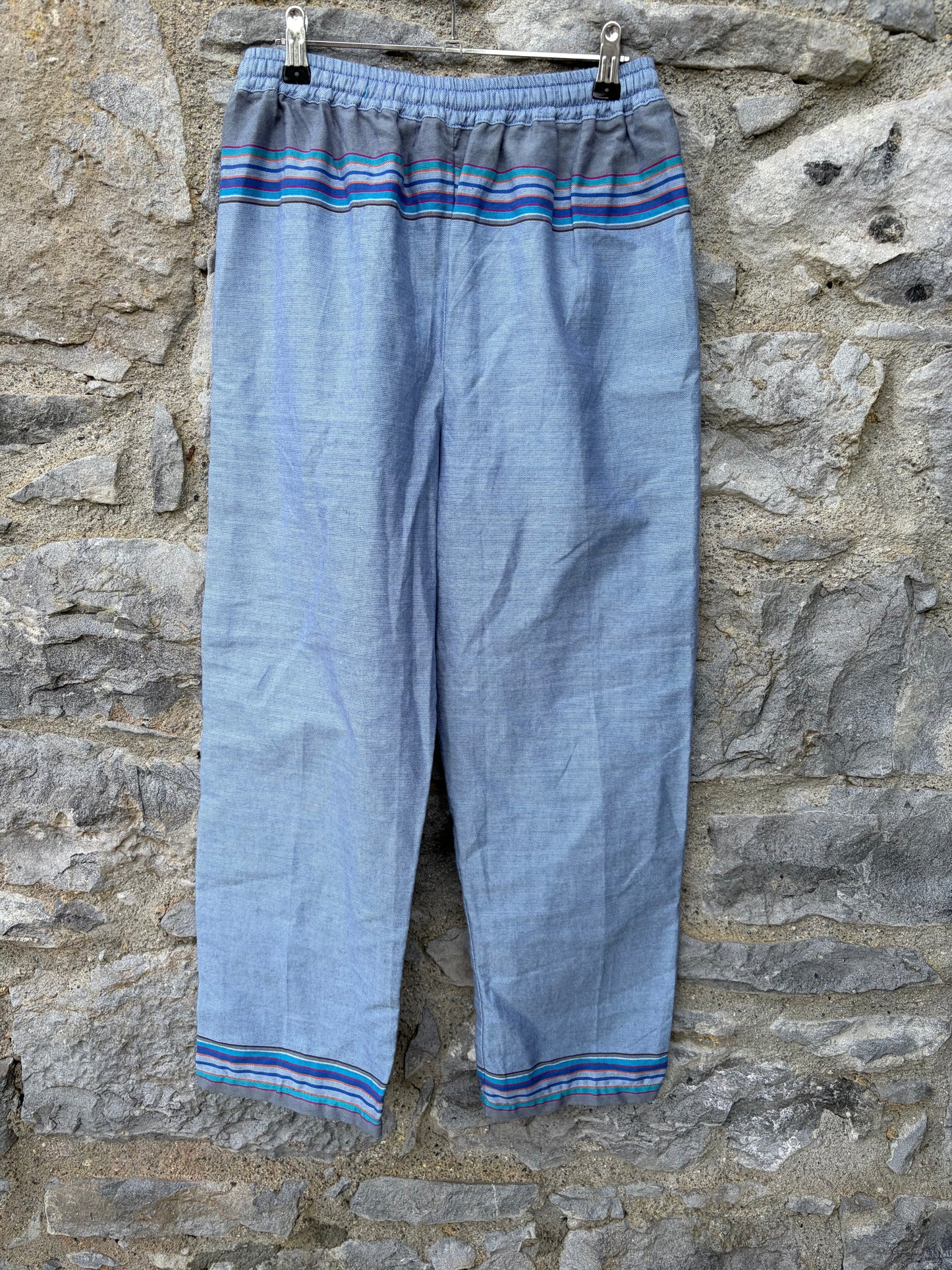 Blue stripy panel pants uk 8-10