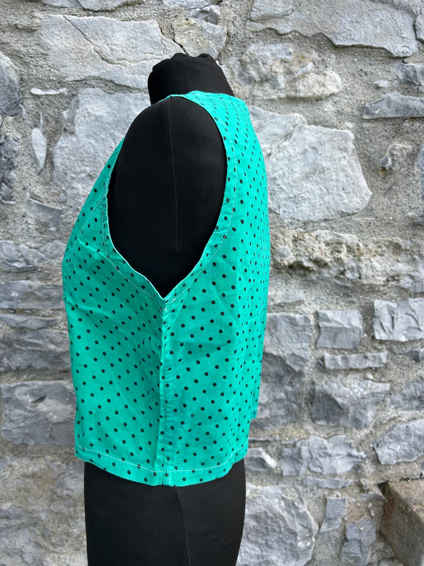 90s green spotty cropped top uk 6-8