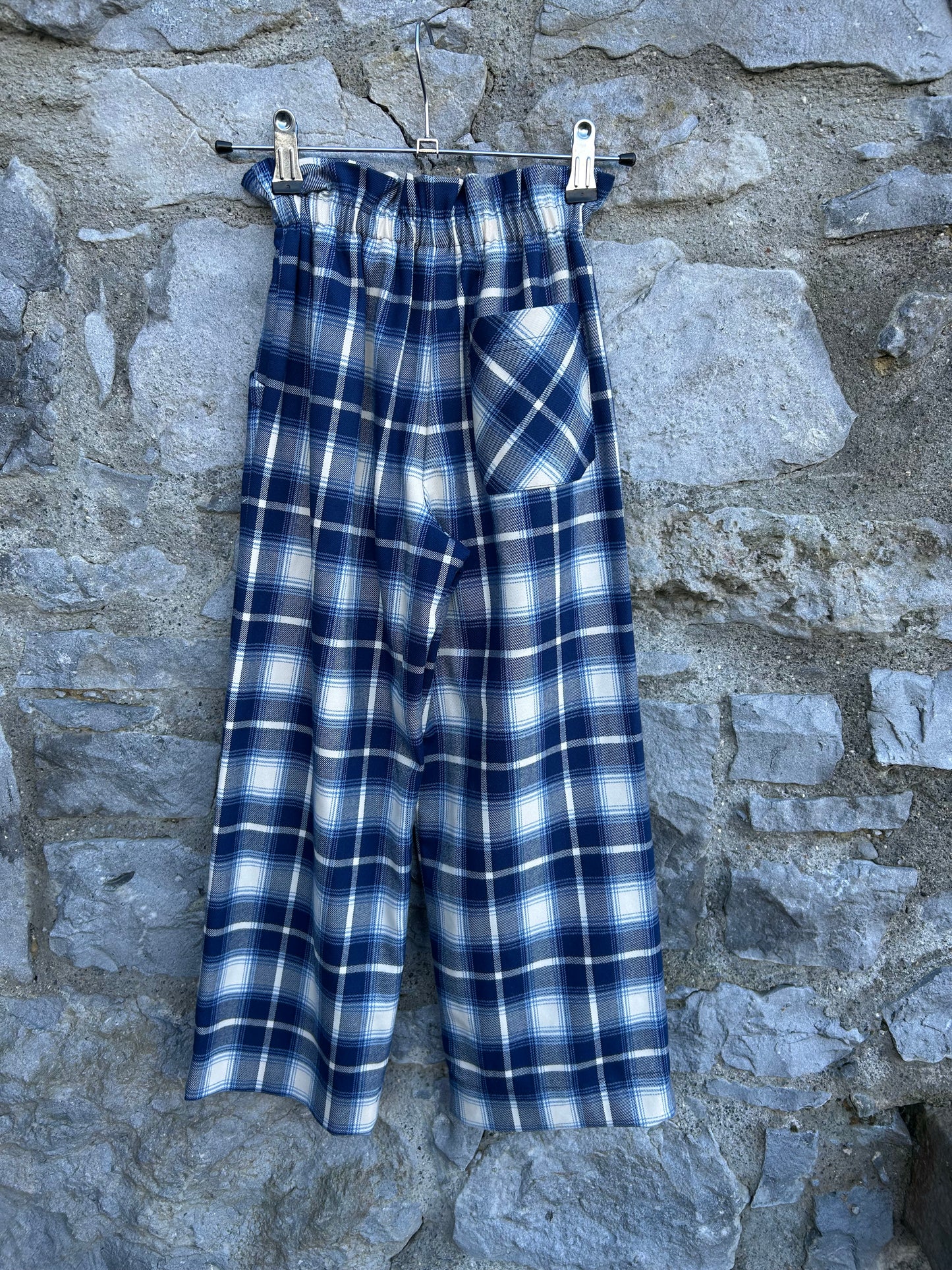 Navy check pants 8y (128cm)