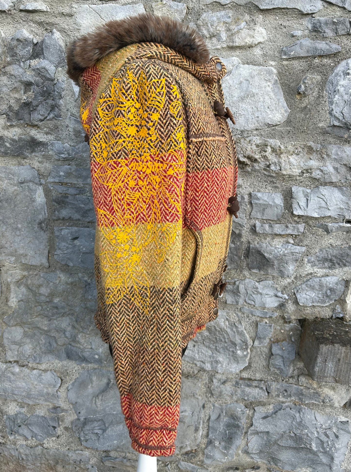 Brown herringbone tweed jacket uk 4-6
