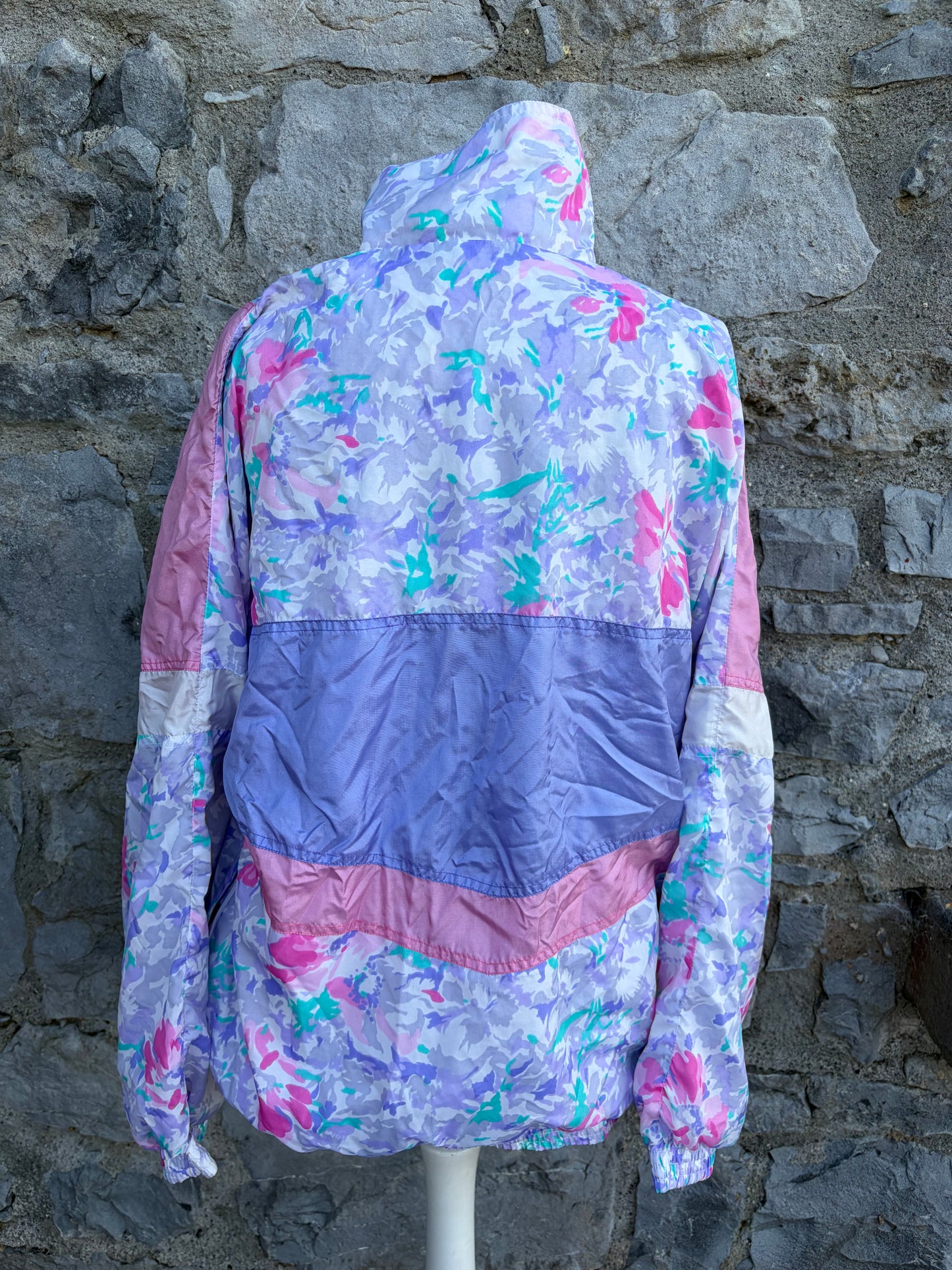 80s pink&floral shell jacket uk 12-14
