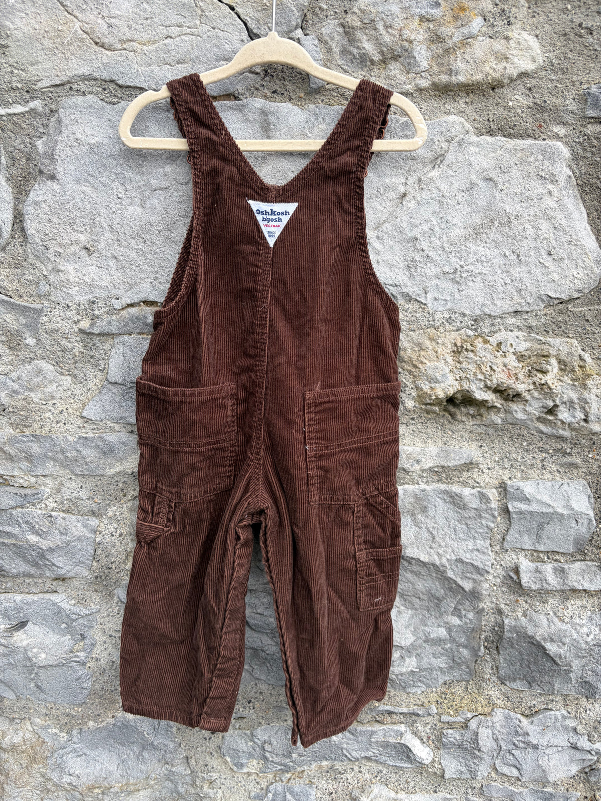 Brown cord dungarees 9-12m (74-80cm)