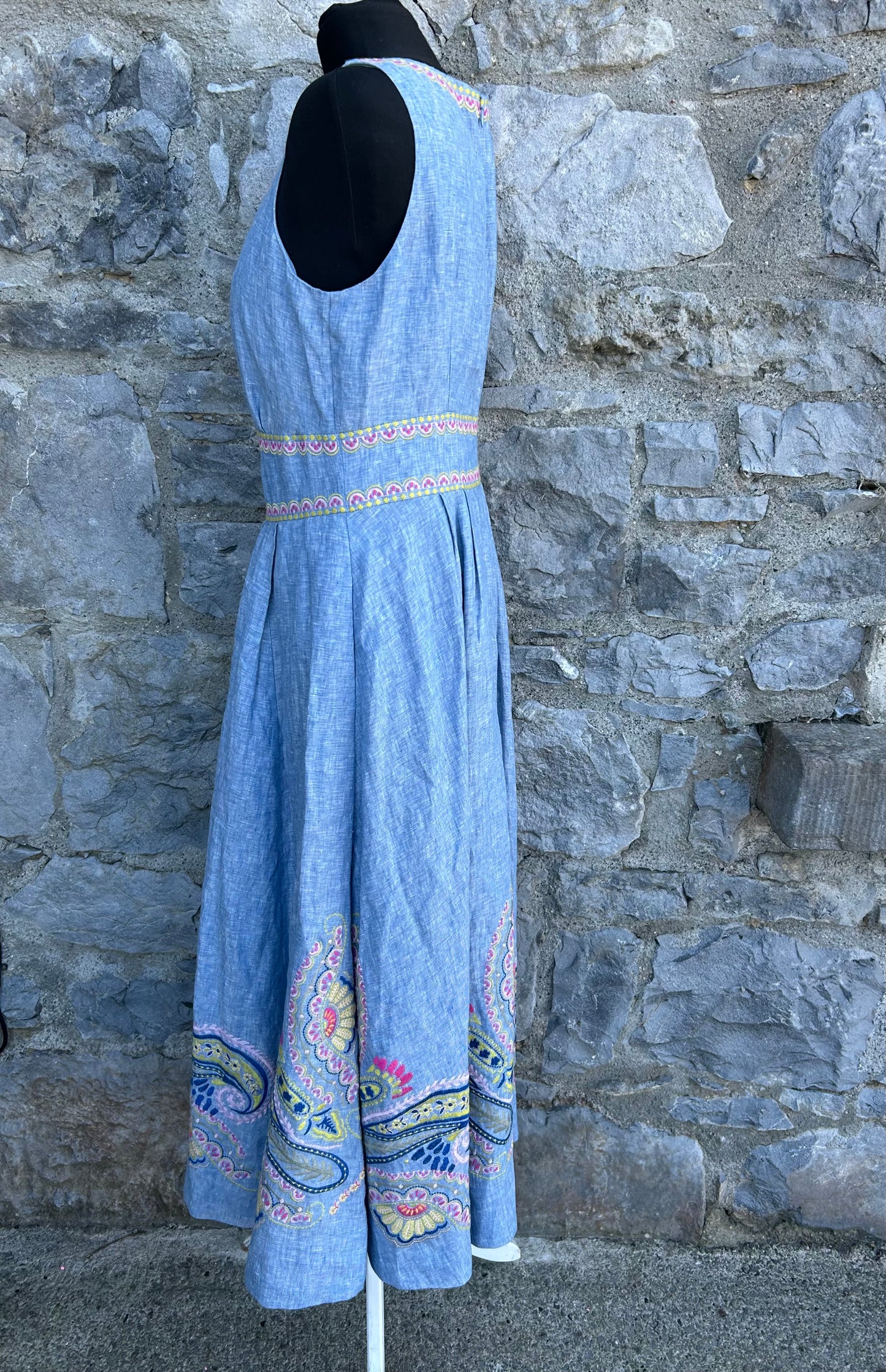 Blue embroidered dress uk 12-14