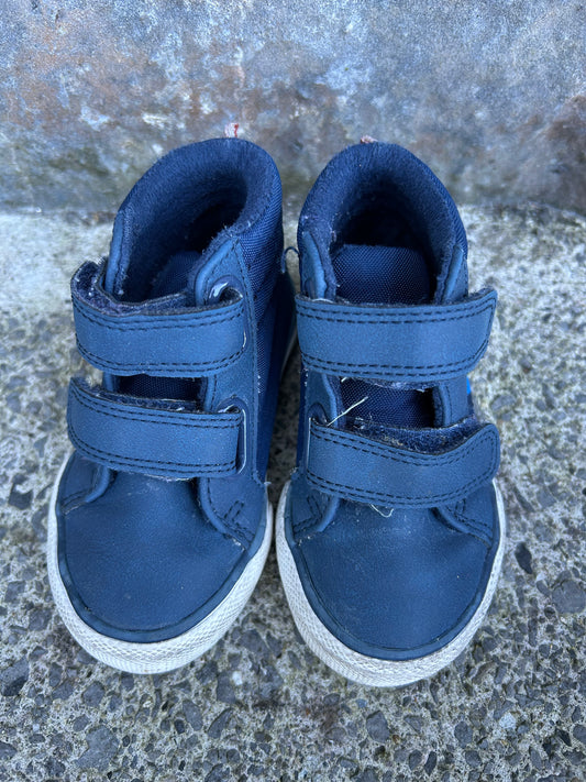 Rainbow spikes navy hi top trainers  uk 4 (eu 20.5)