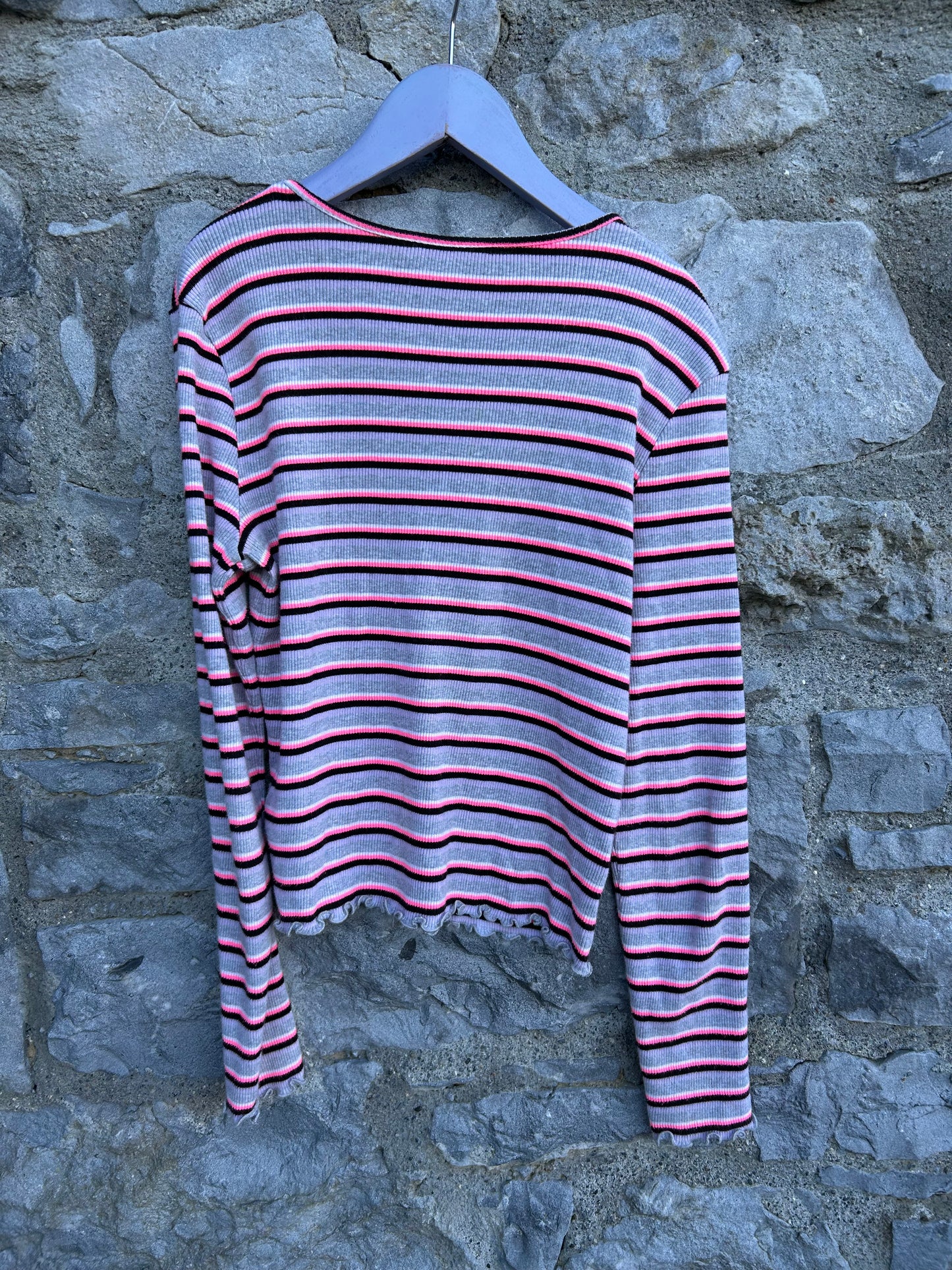 Grey stripy top uk 8-10