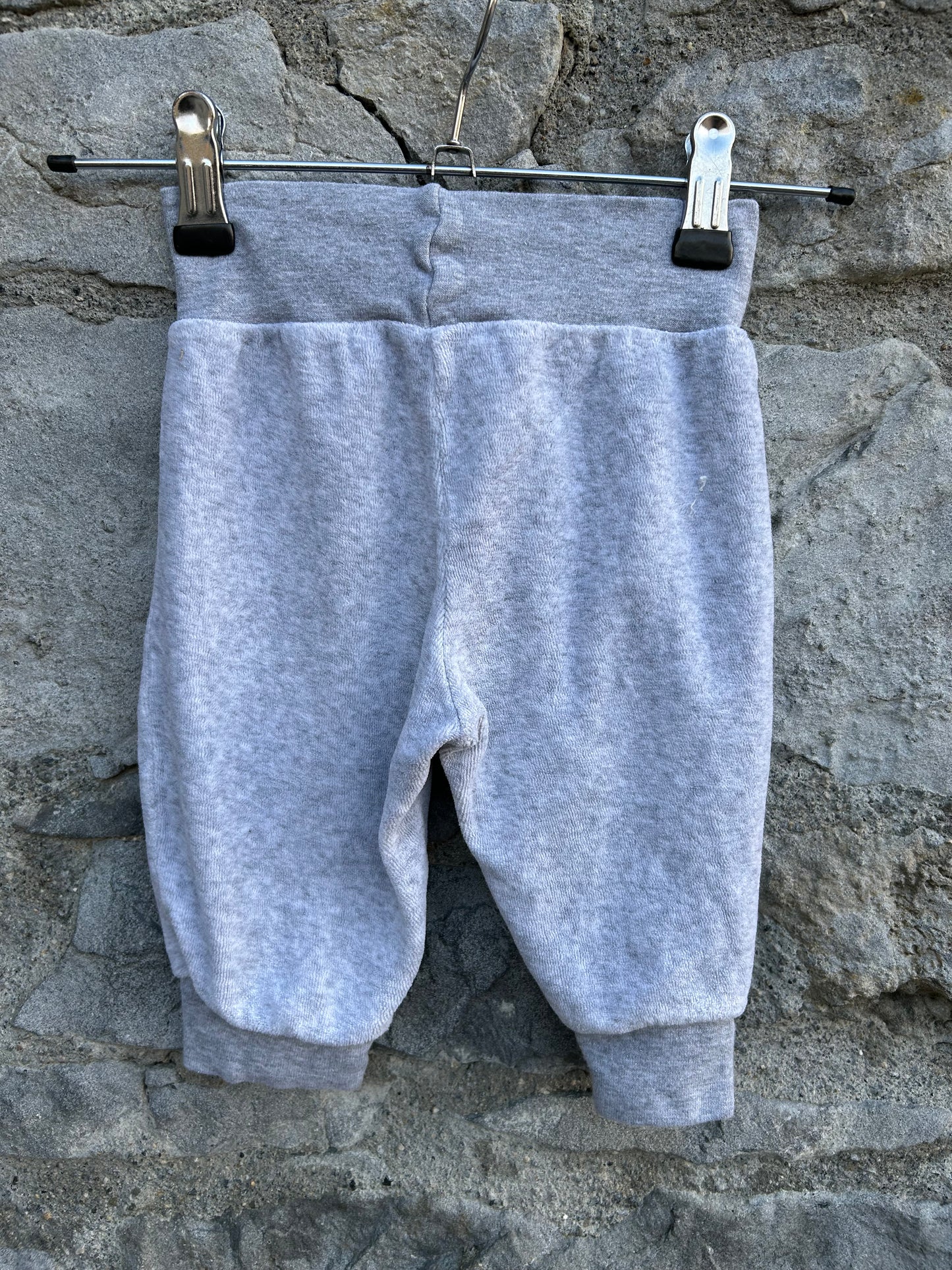 Grey velour Moomin pants 3-6m (62-68cm)