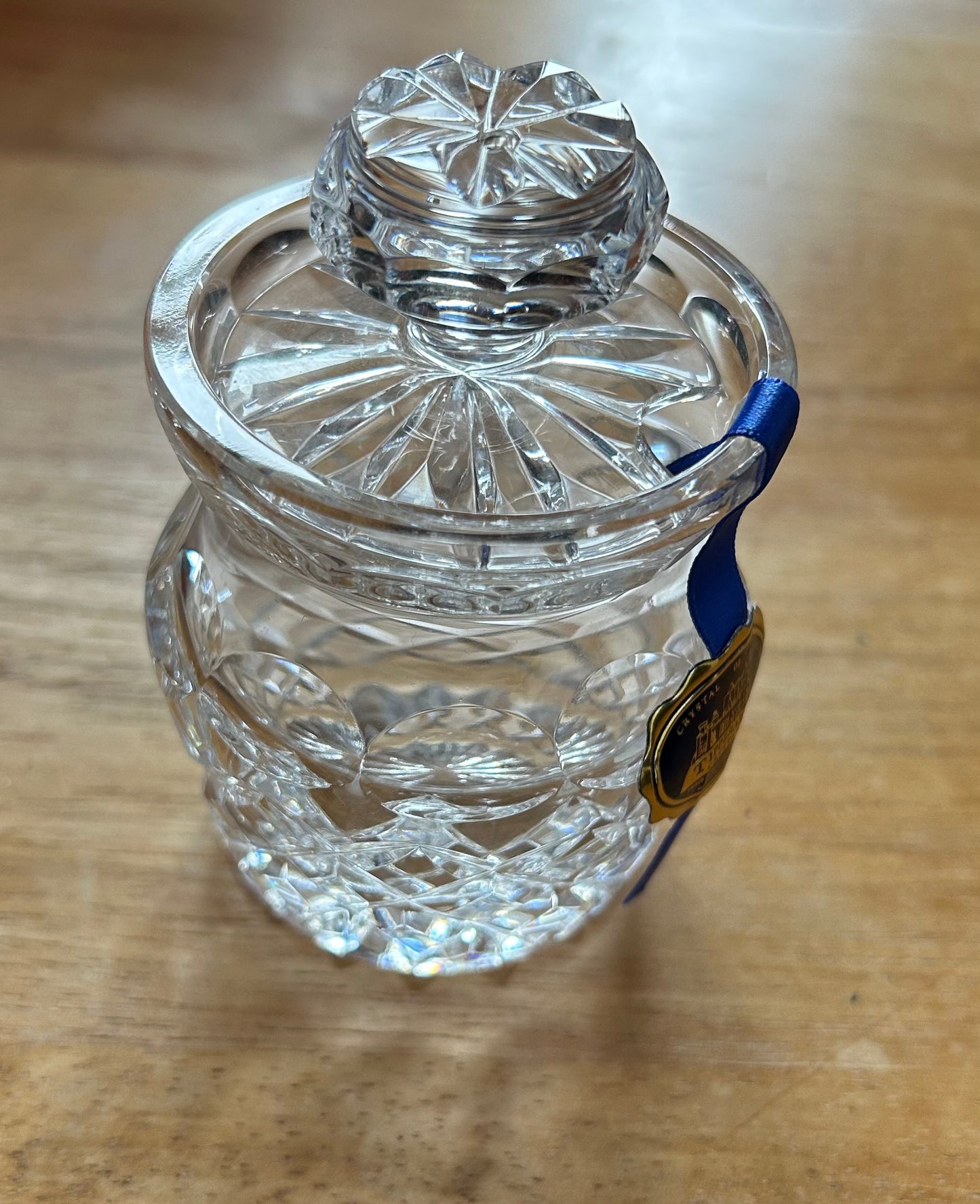 Crystal Glass Lidded Sugar/Condiment Jar