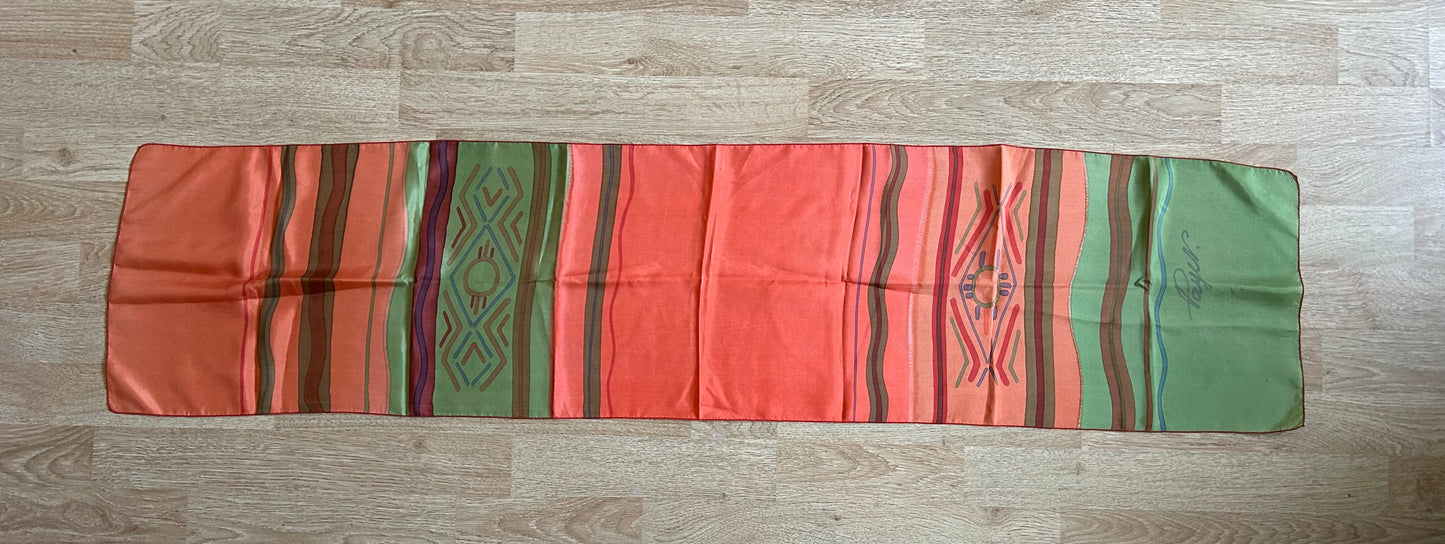 Orange green scarf