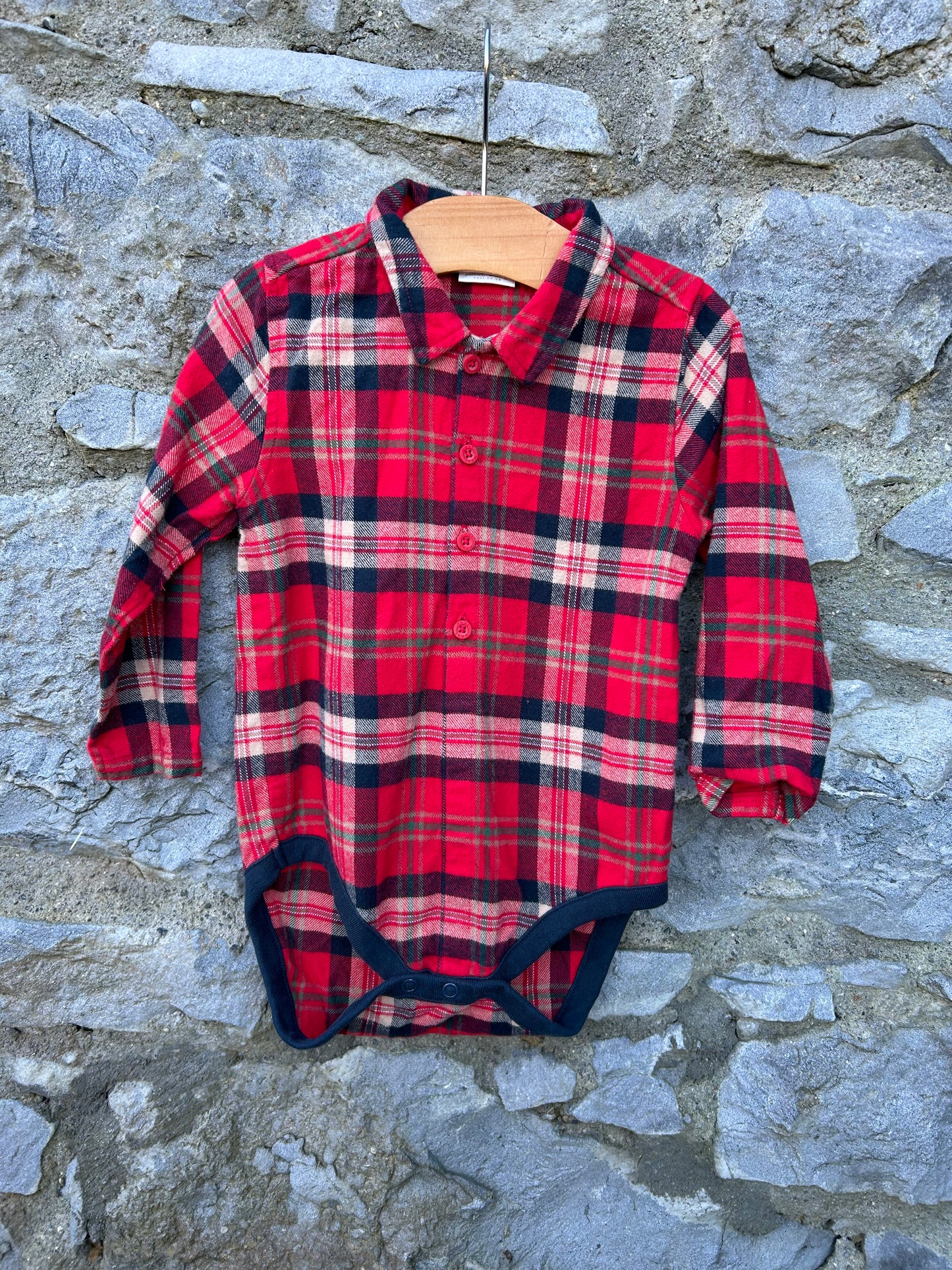 Red check flannel vest 12-18m (80-86cm)