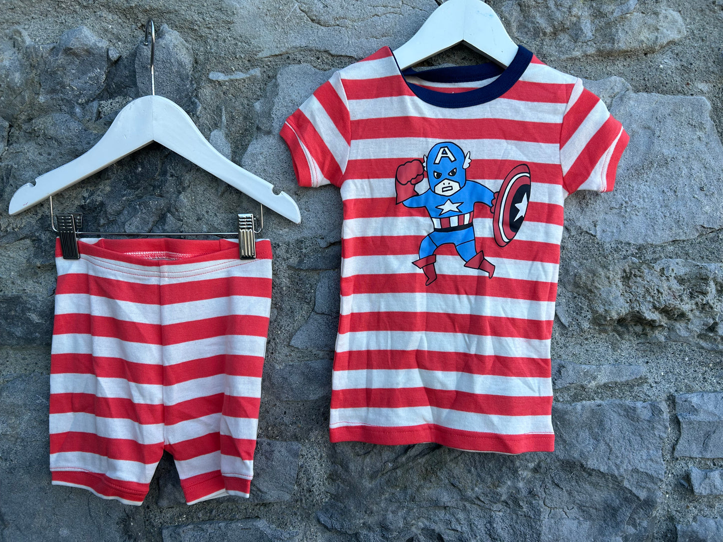 Captain America red stripy pjs 4y (104cm)
