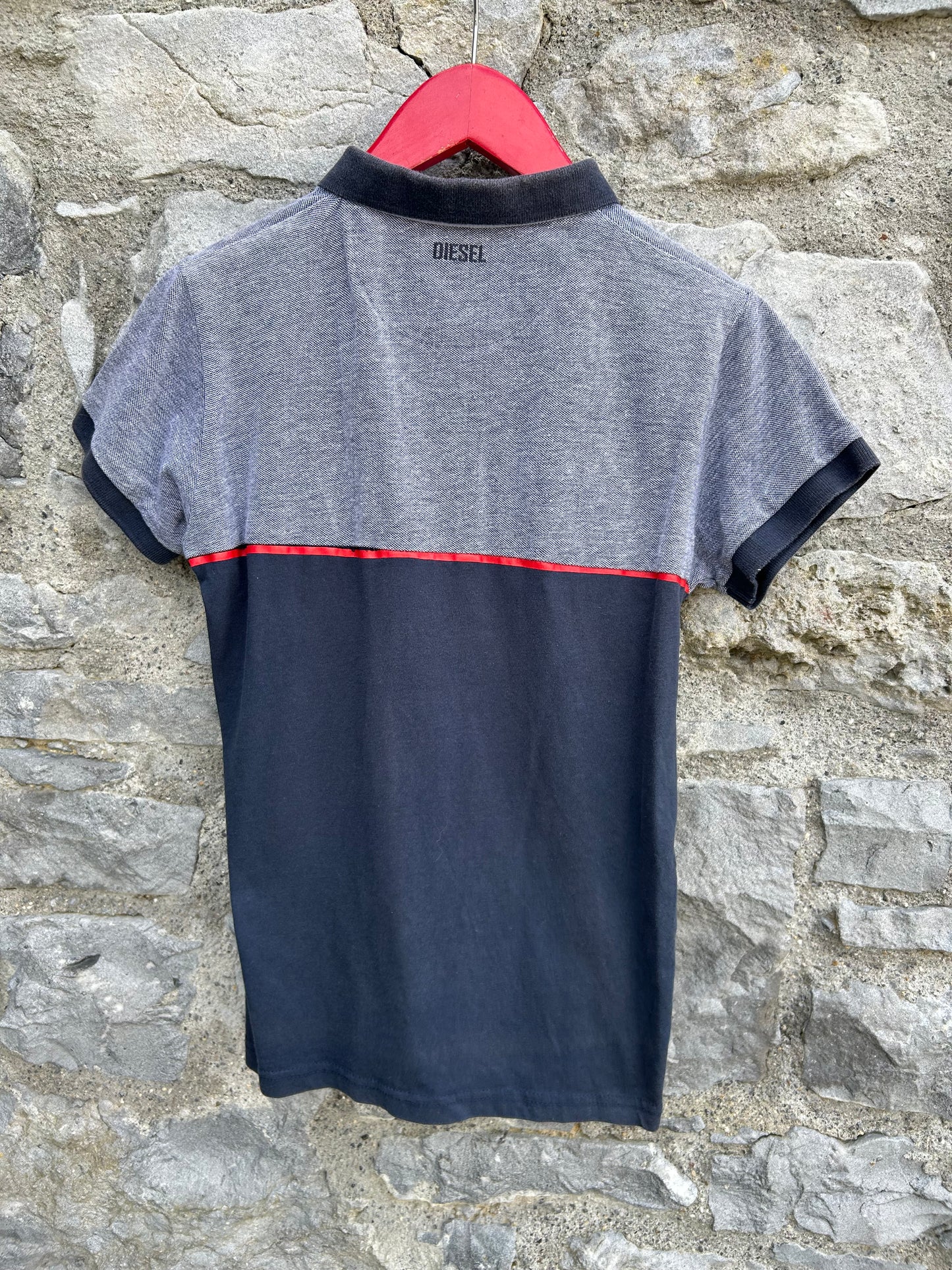 Grey&navy polo top 11y (146cm)