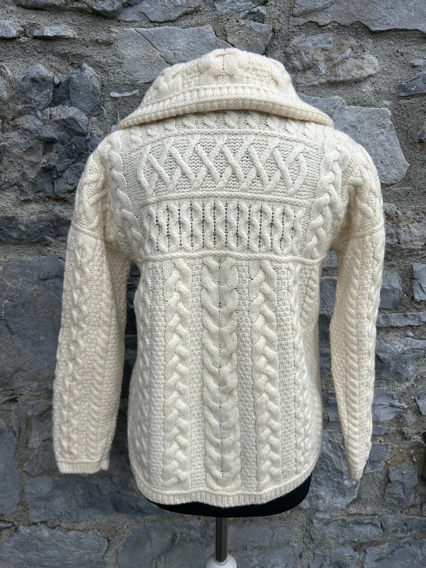 Aran style cream zipped cardigan uk 10-12