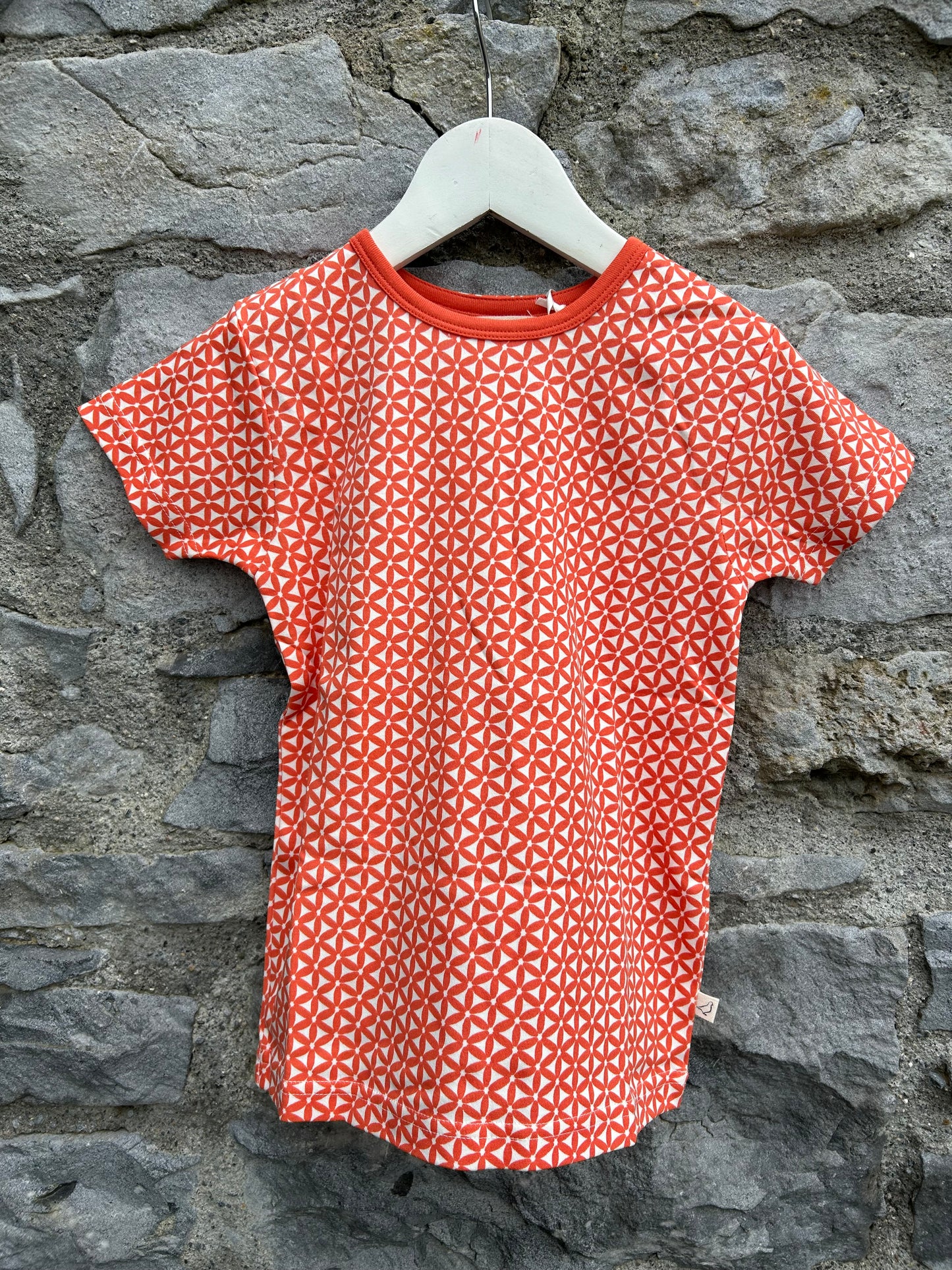 Orange patterned t-shirt 4-5y (104-110cm)