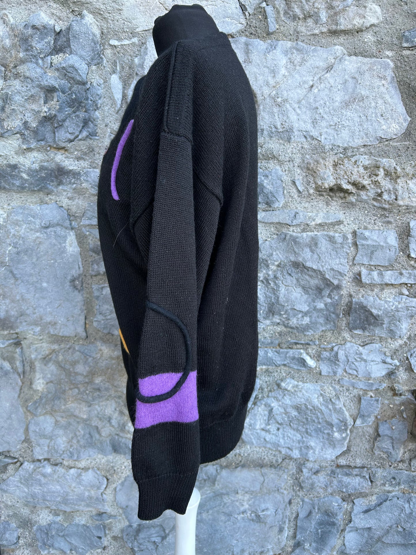 80s pink & black jumper uk 12-14