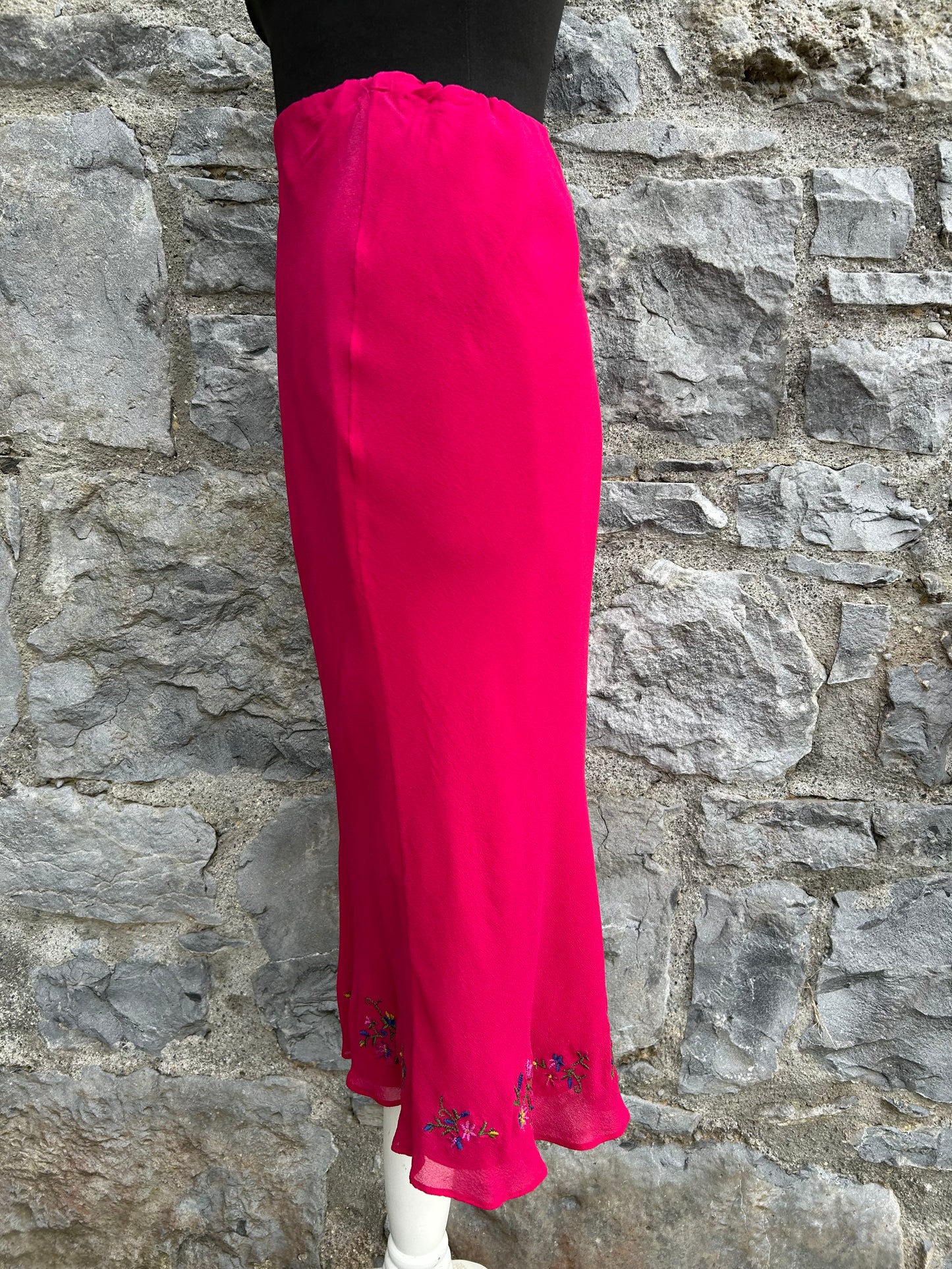 Y2K pink embroidered skirt uk 8
