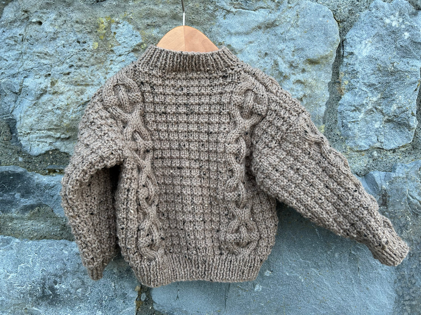 Brown Aran style cardigan 12-18m (80-86cm)