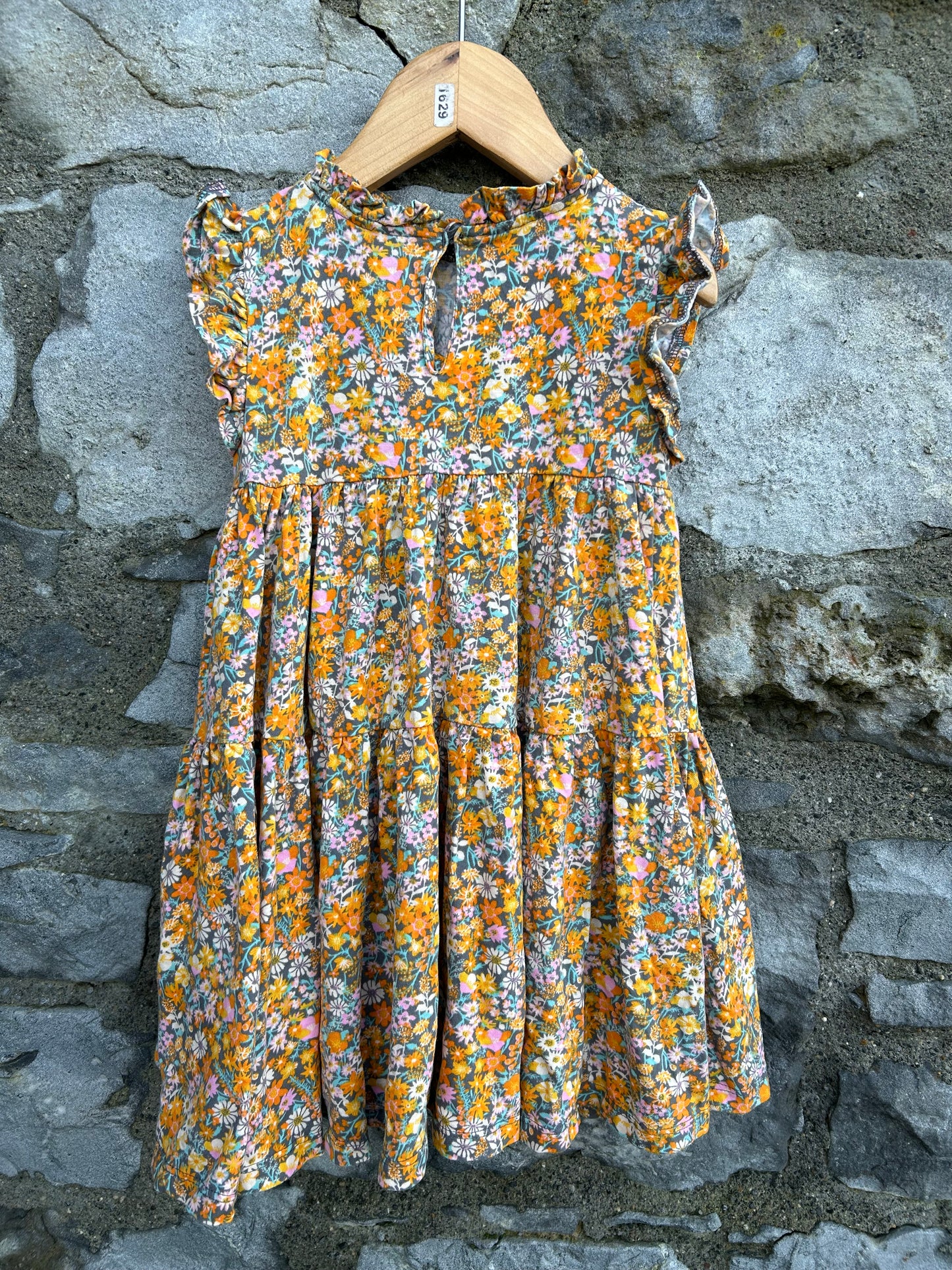 Orange flowers dress 2-3y (92-98cm)