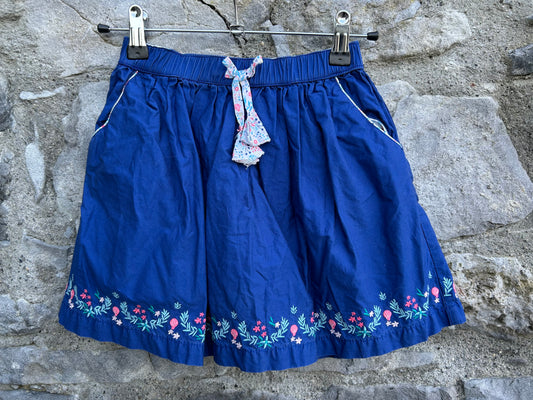 Blue skirt with embroidered hem  5-6y (110-116cm)