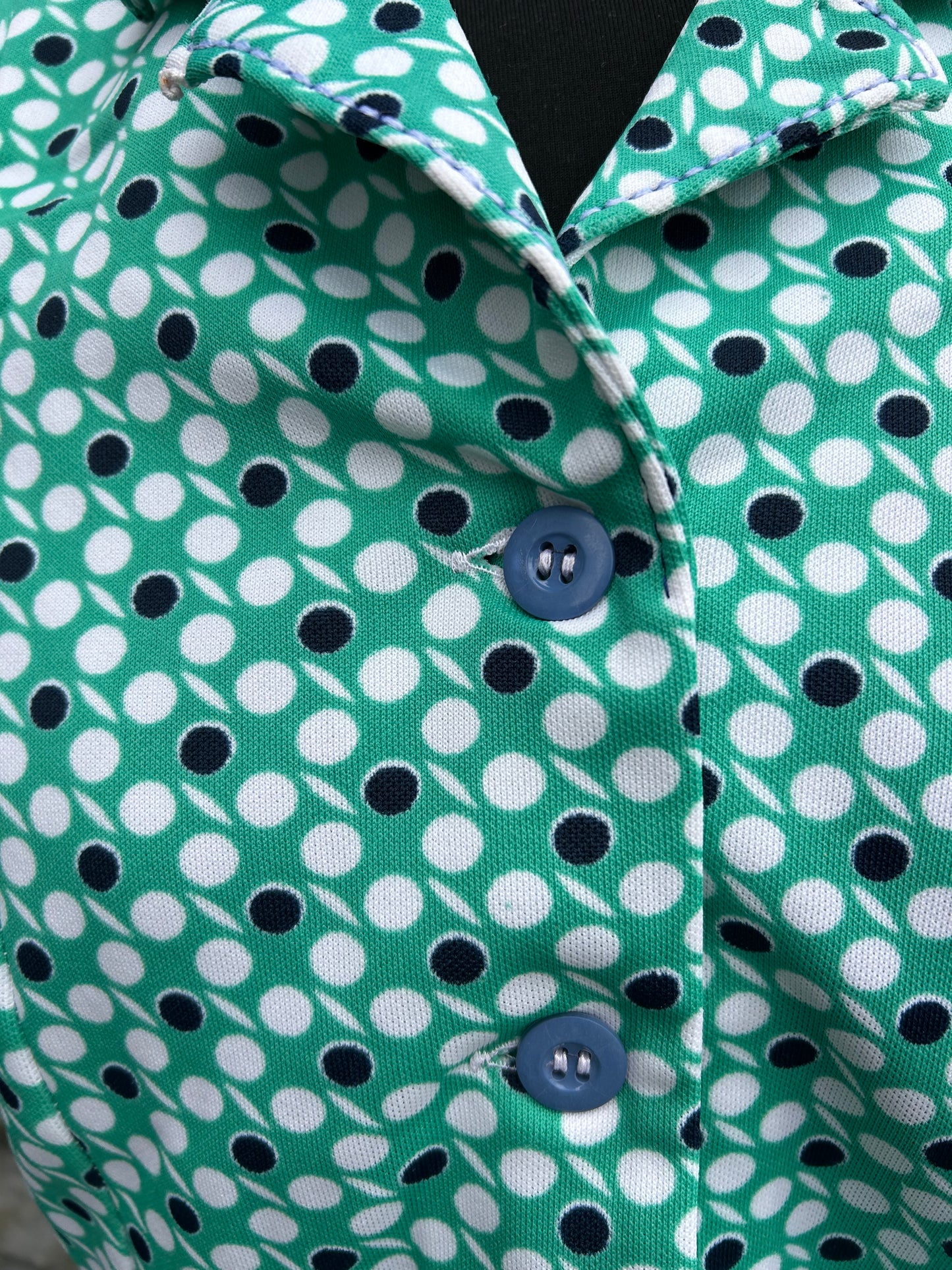 80s green spotty dress uk 12