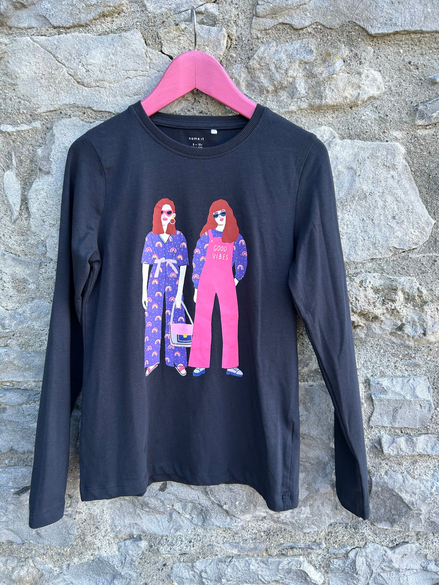 Good vibes navy top 9-10y (134-140cm)