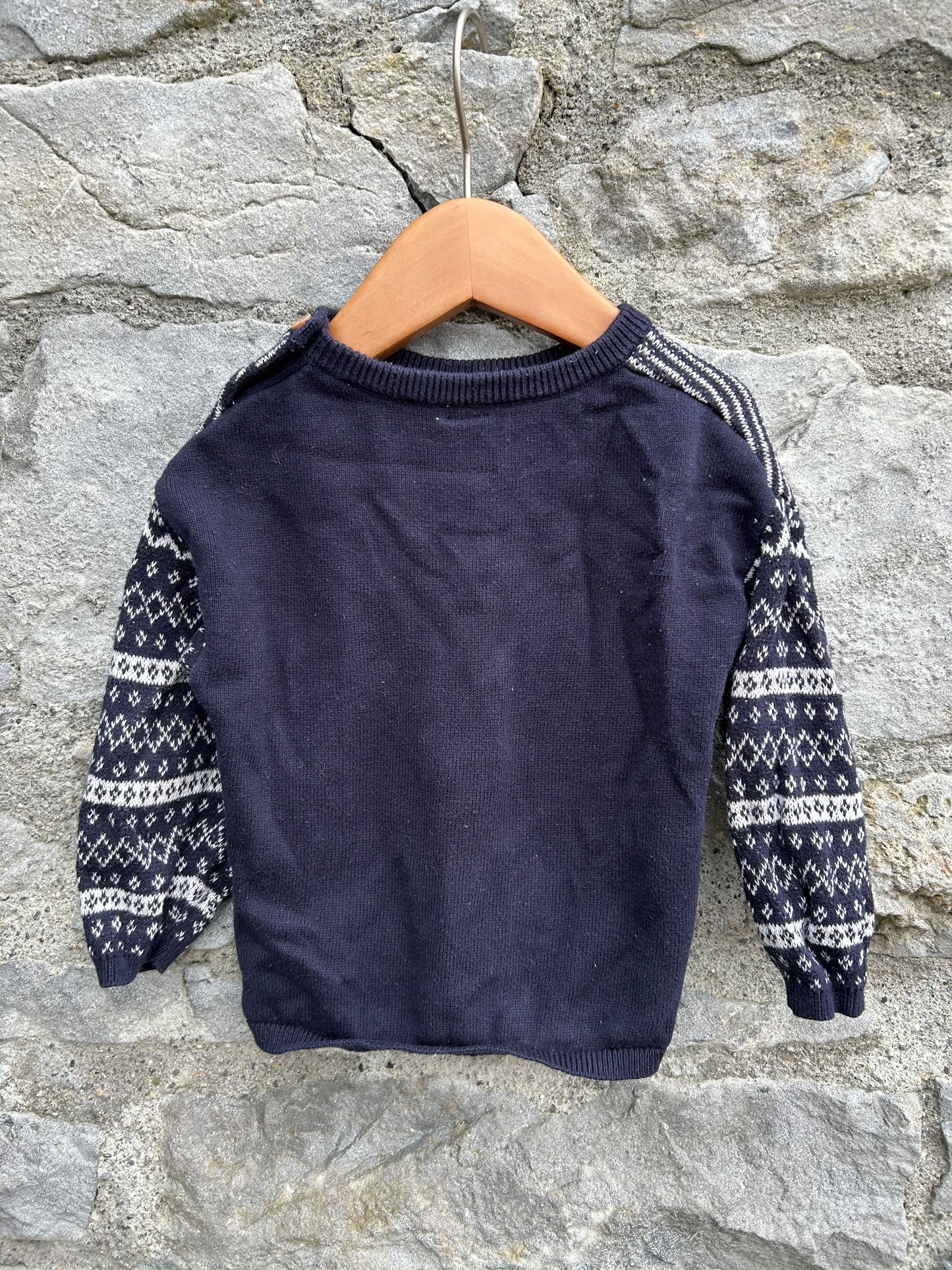 Navy geometric jumper 6-9m (68-74cm)