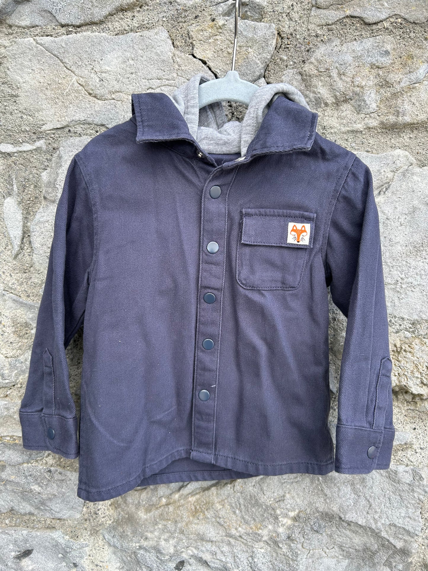 Navy denim hooded shirt 18-24m (86-92cm)