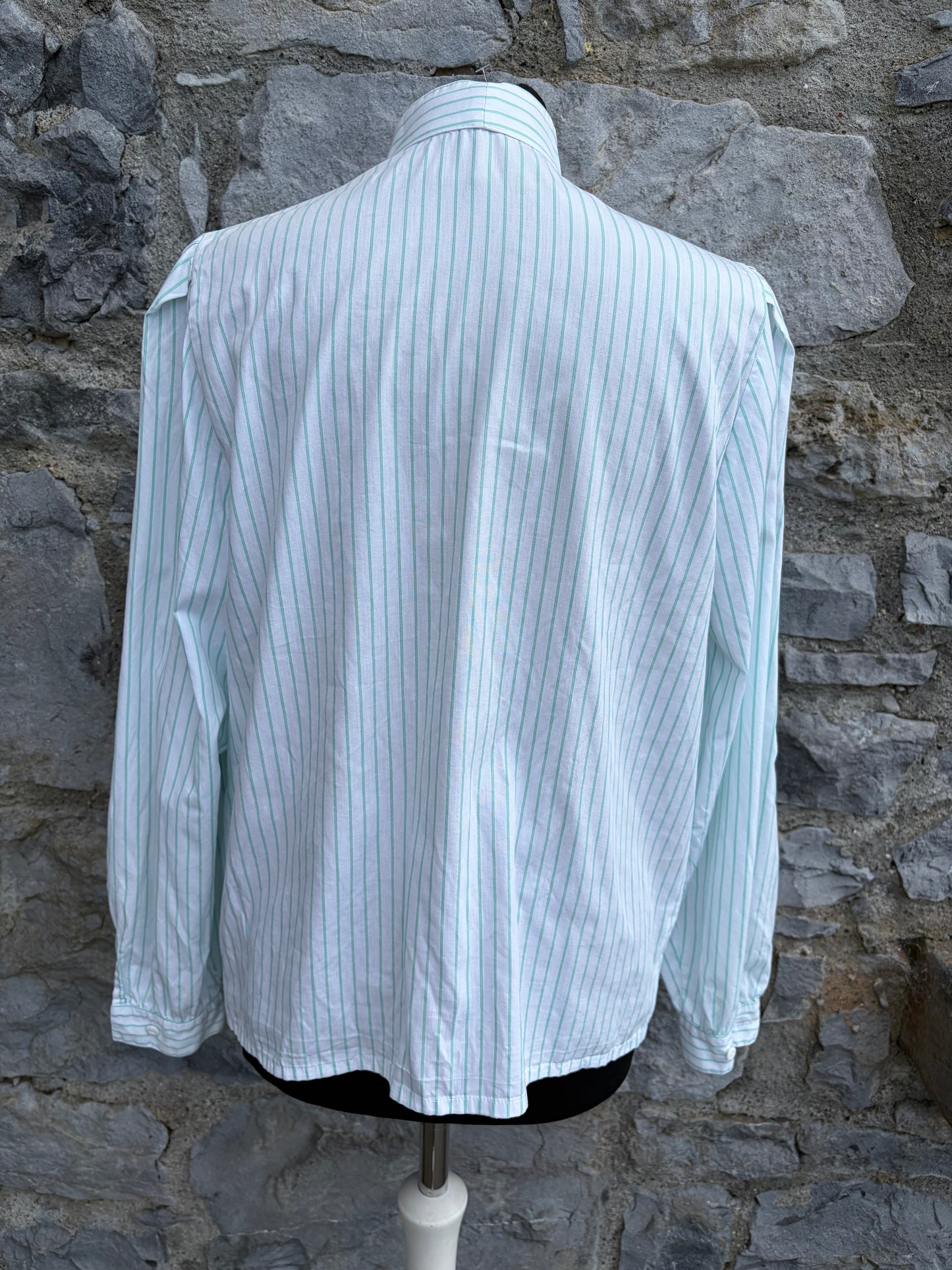 90s golf&polo Green stripy blouse uk 12-14