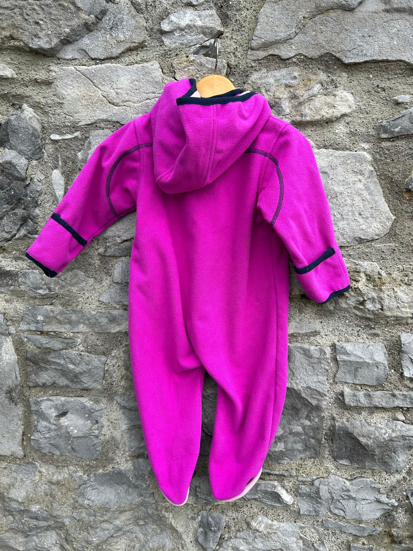 Pink fleece pramsuit 9-12m (74-80cm)
