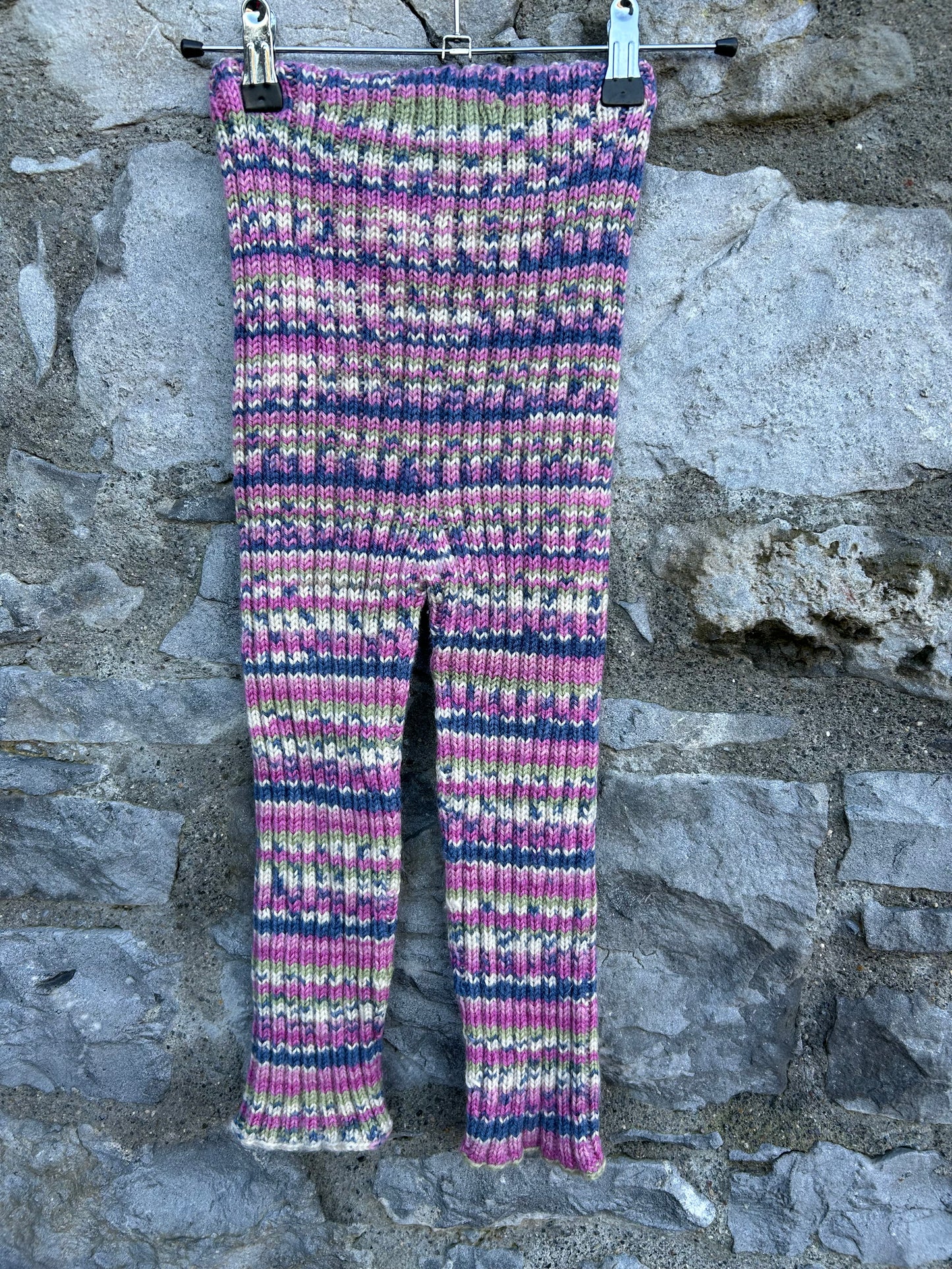 Purple melange knitted leggings 5-6y (110-116cm)