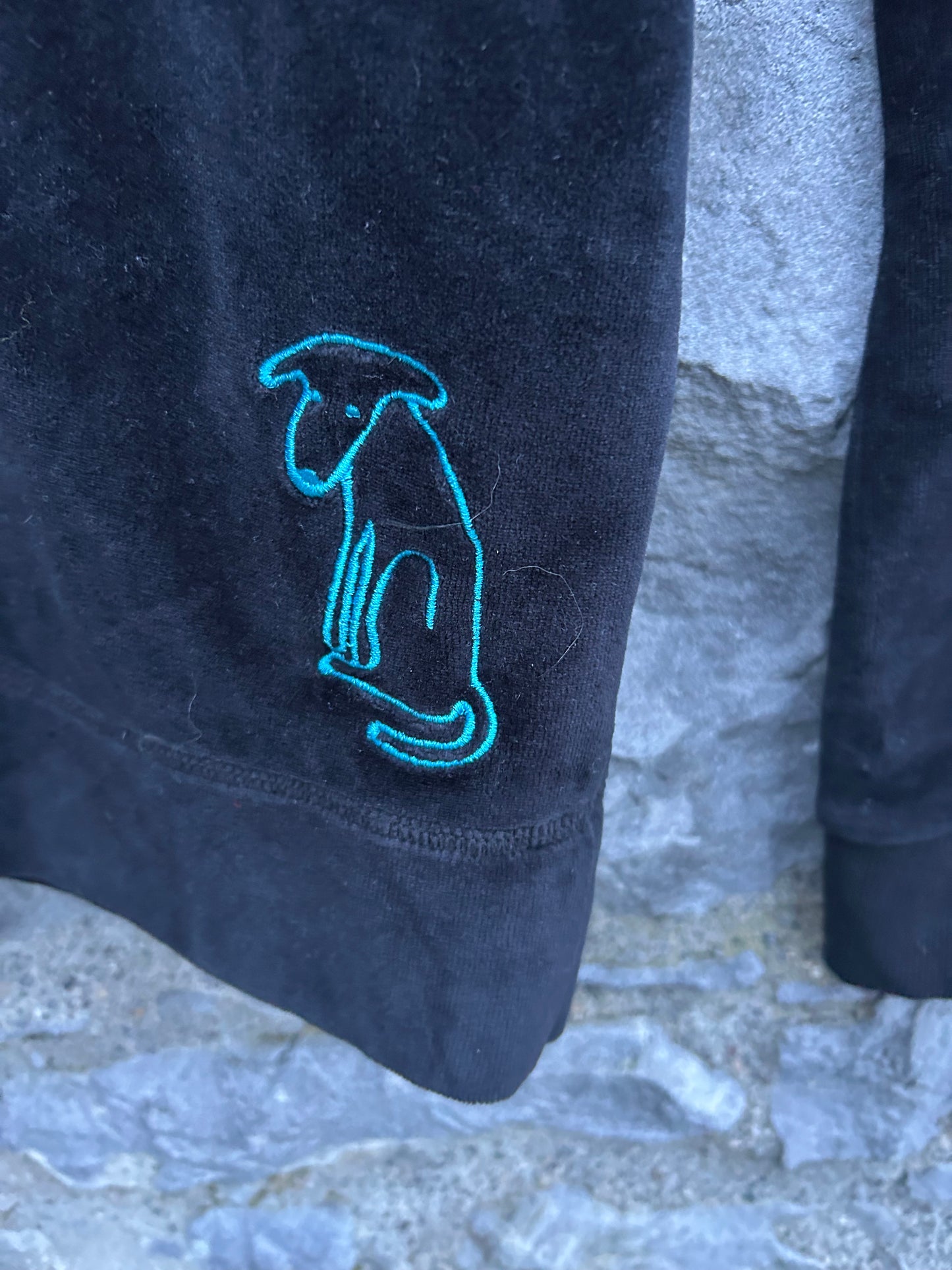 PoP Black velour cardigan 11-12y (146-152cm)