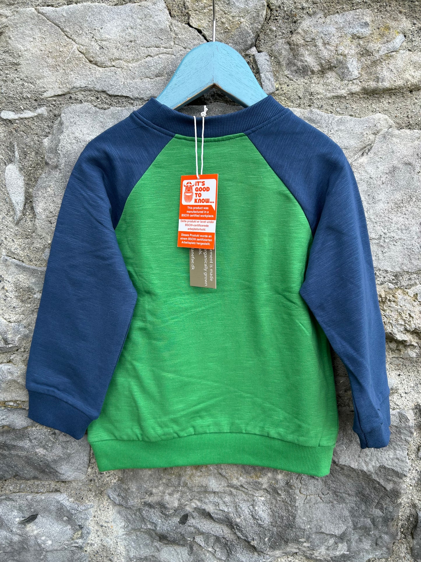 Eric raglan green sweatshirt 3y (98cm)