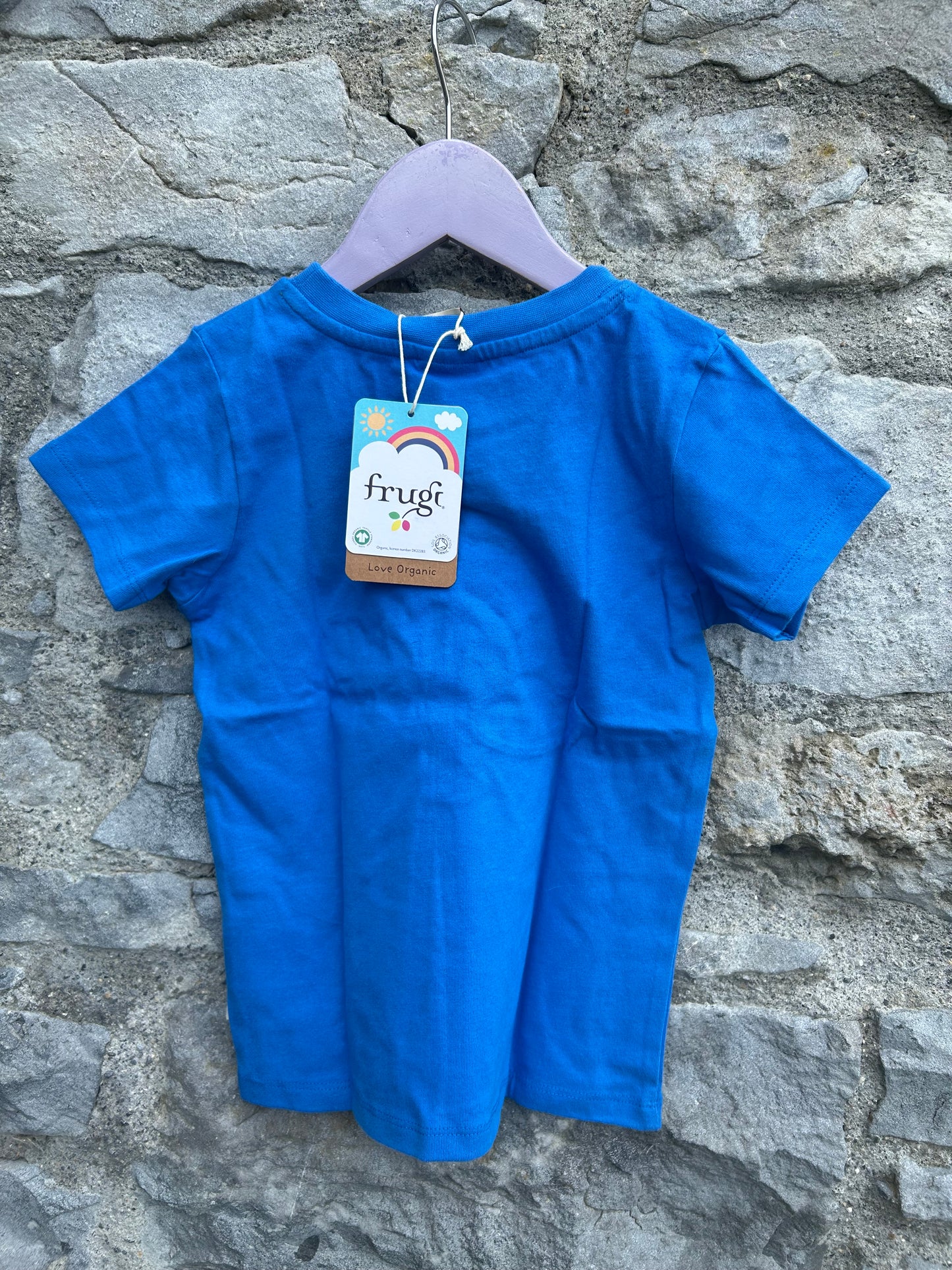 Pom Pom rainbow blue T-shirt 4-5y (104-110cm)