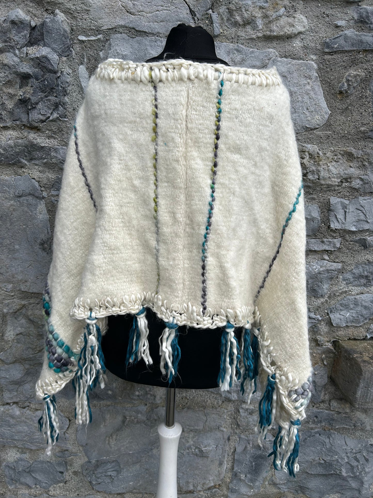 90s cream poncho uk 10-14