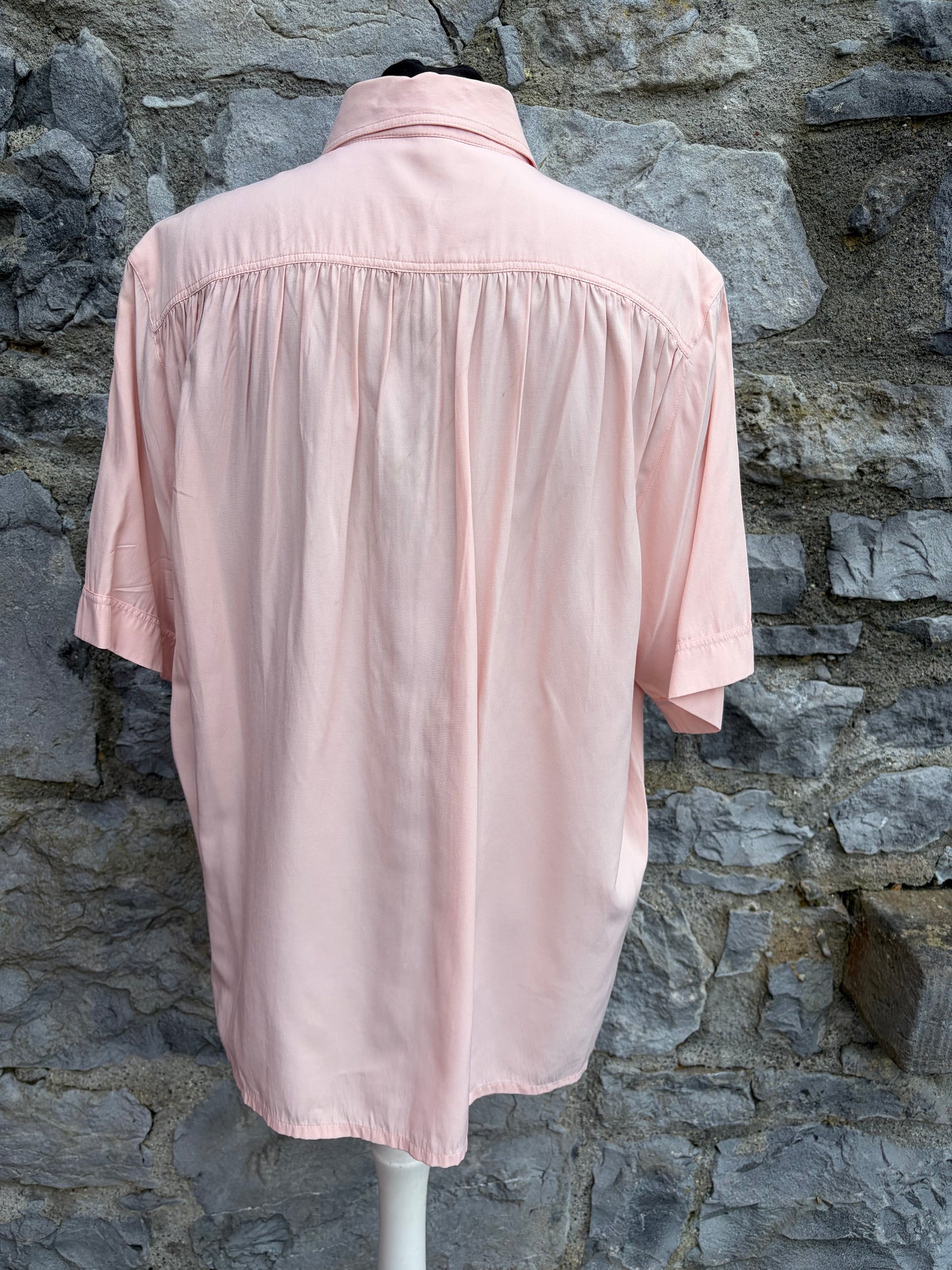 80s light pink blouse uk 16