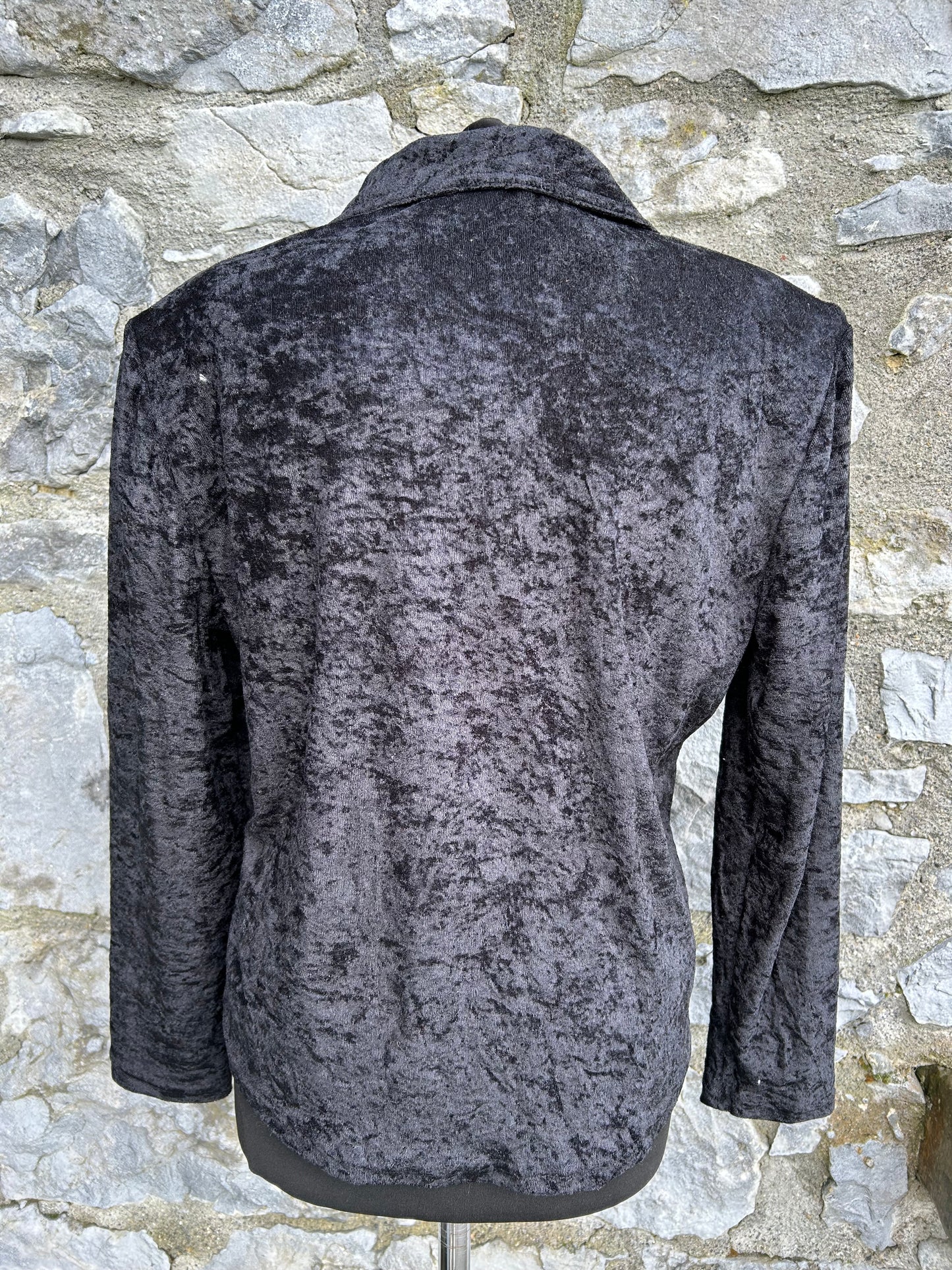 90s black velvet top uk 12