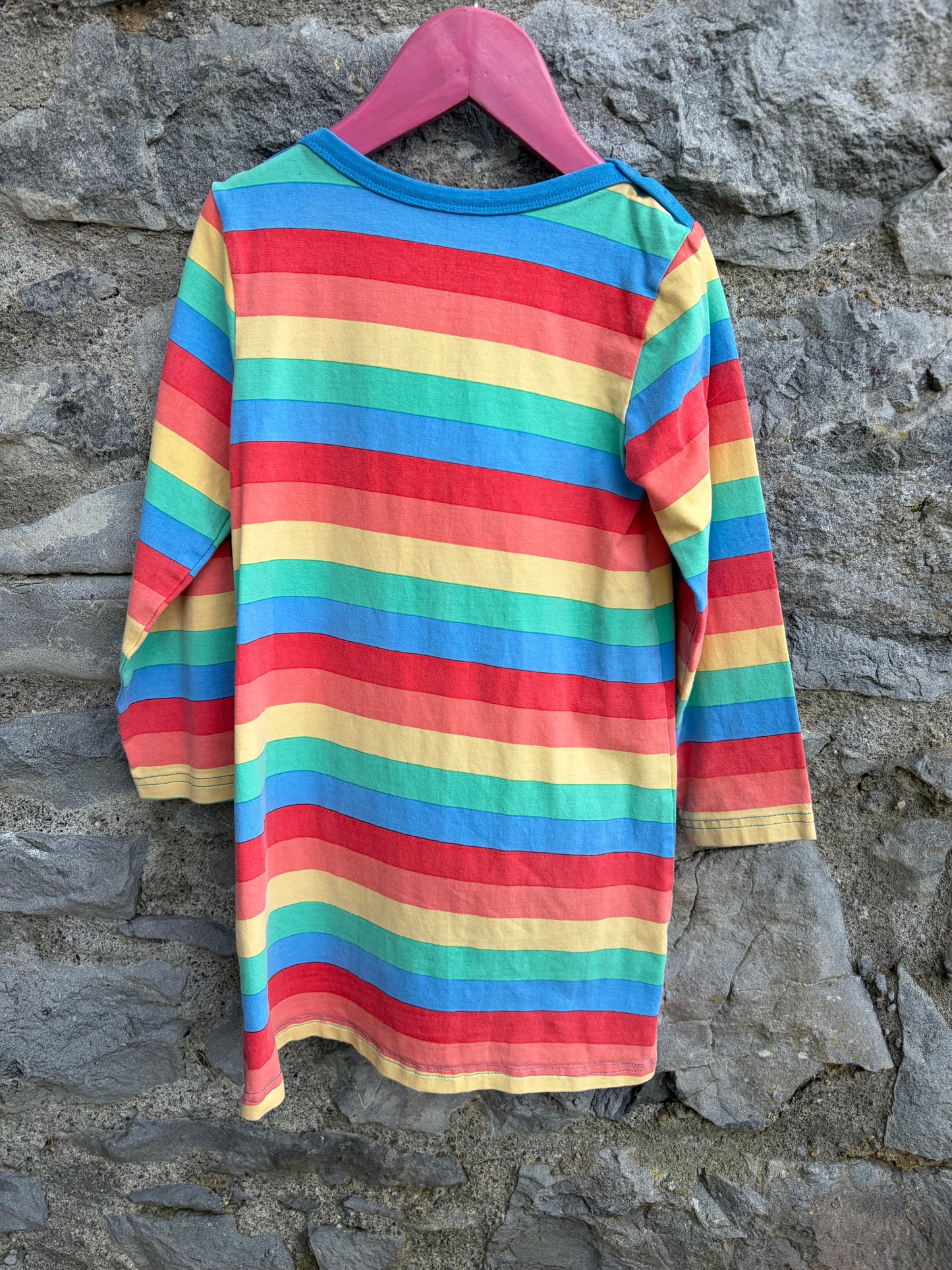Rainbow stripes dress 6y (116cm)