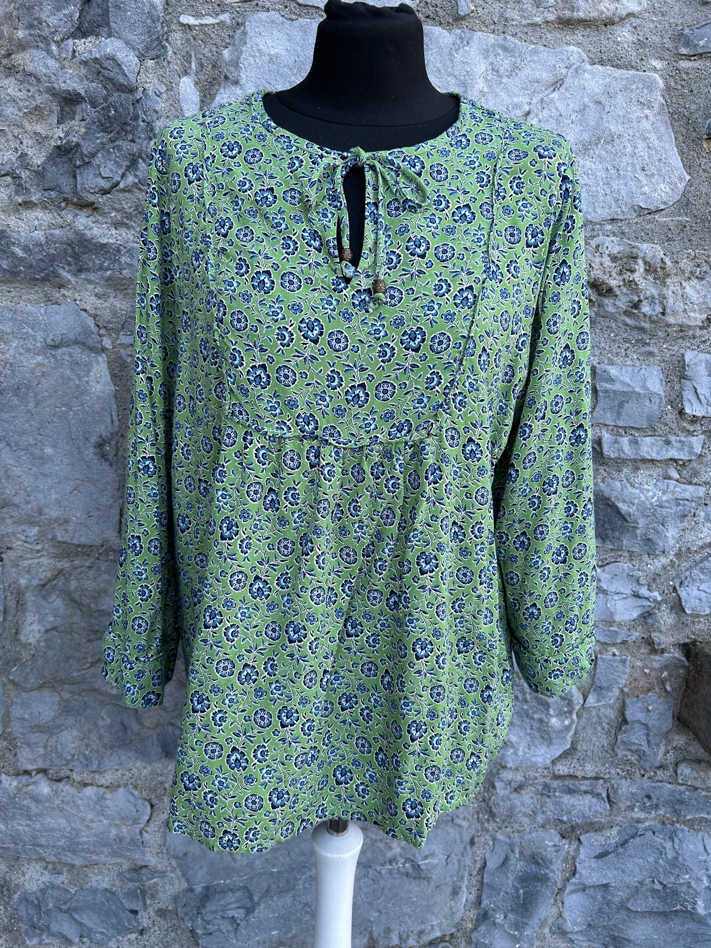 Elsie green floral Blouse uk 16