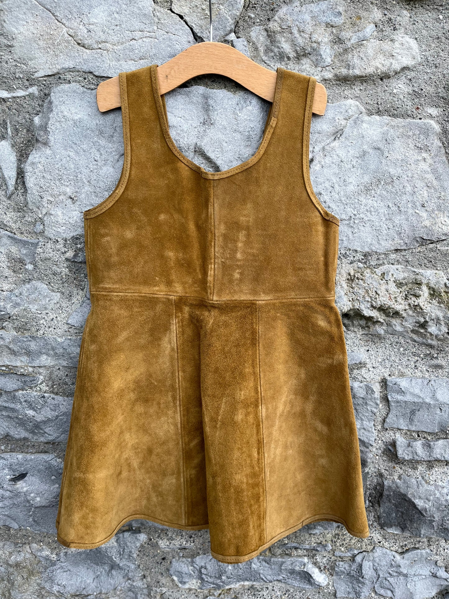 80s suede brown pinafore 6y (116cm)
