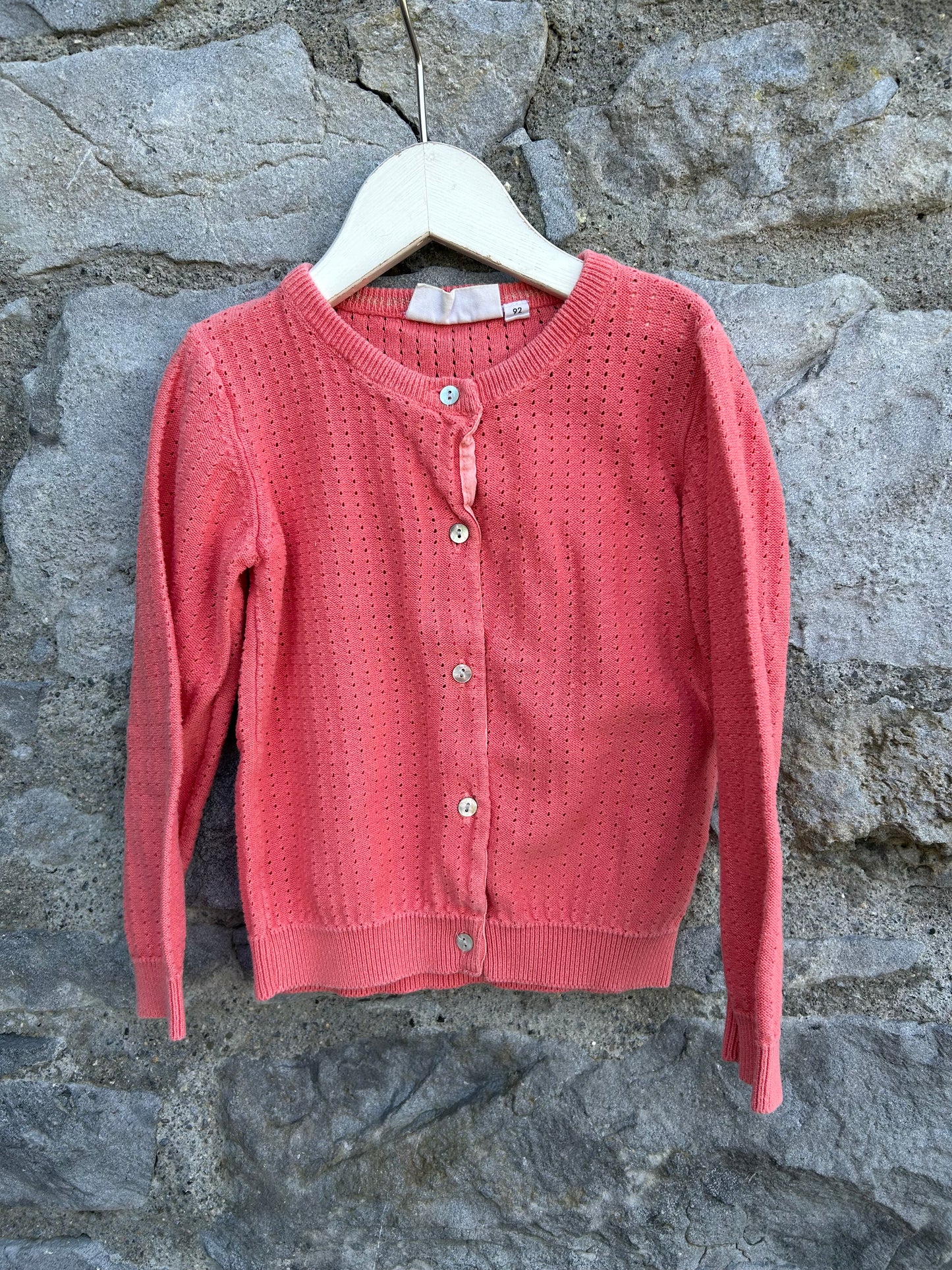 Coral pointelle cardigan 18m (86cm)